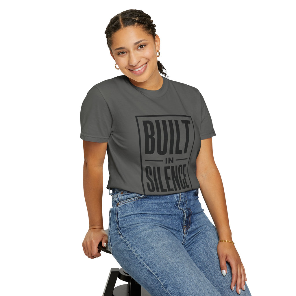Built In Silence T-Shirt — Minimalist Bold Typography Tee