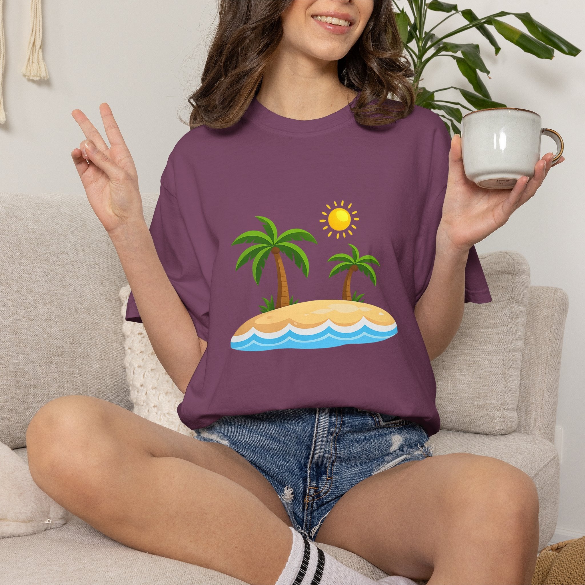Island Paradise T-Shirt — Tropical Palm Tree Beach Graphic