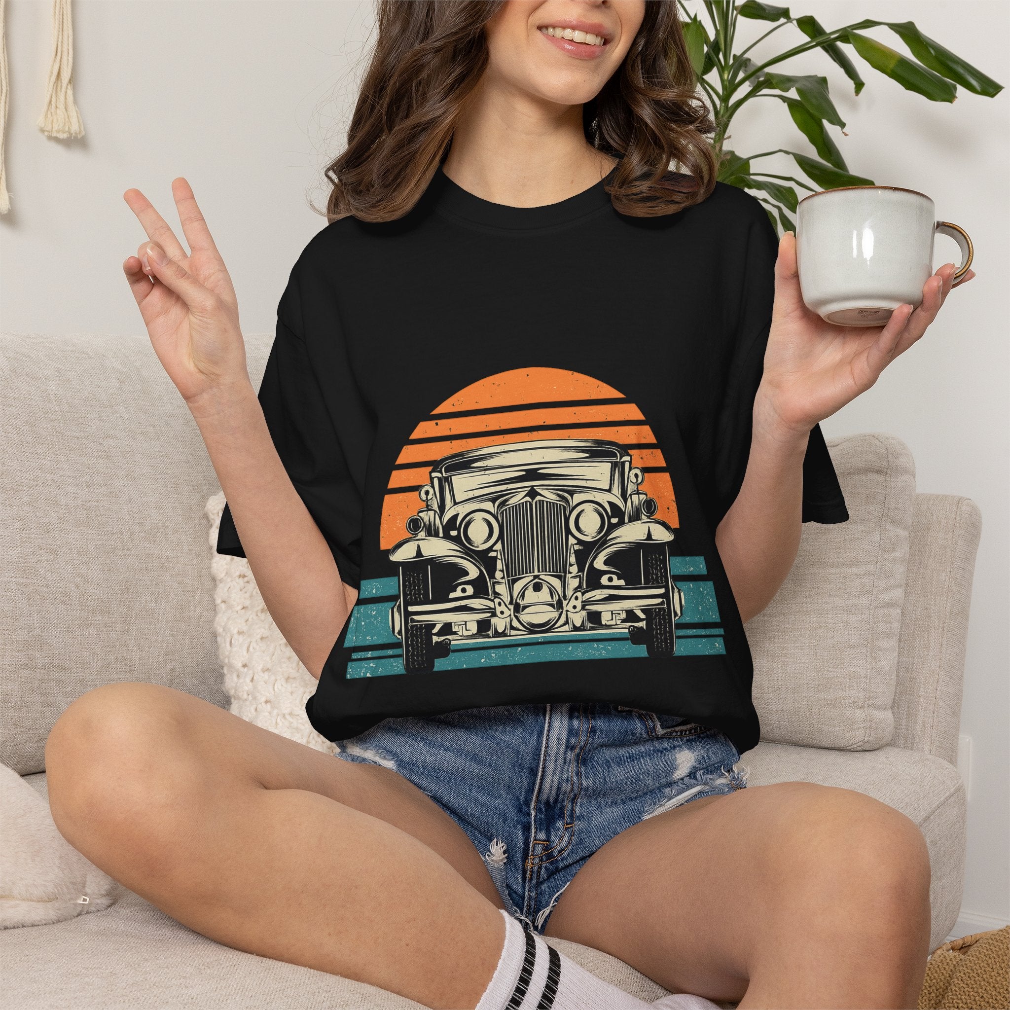 Vintage Car Sunset T-Shirt