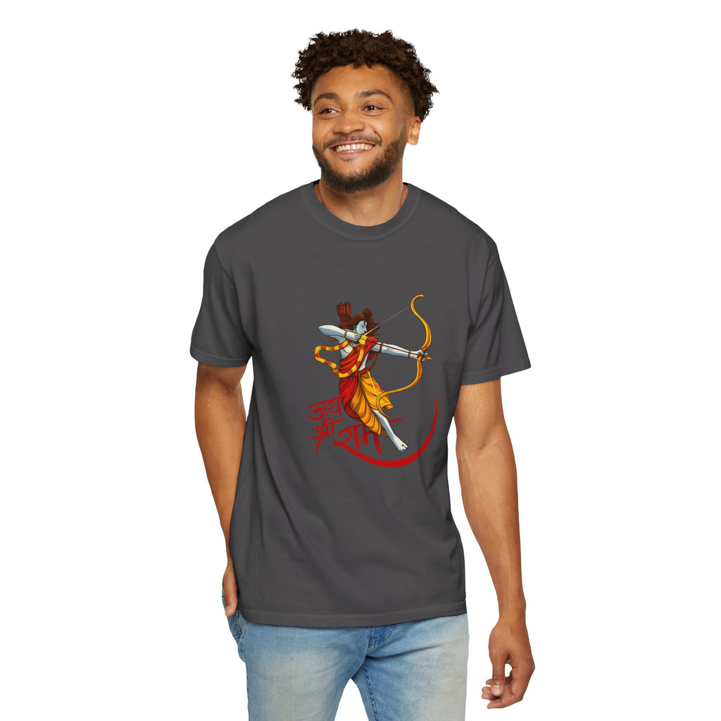 Ram Archer T-Shirt with ‘Jai Shri Ram’ Hindi Script — Hindu Festival & Devotional Tee