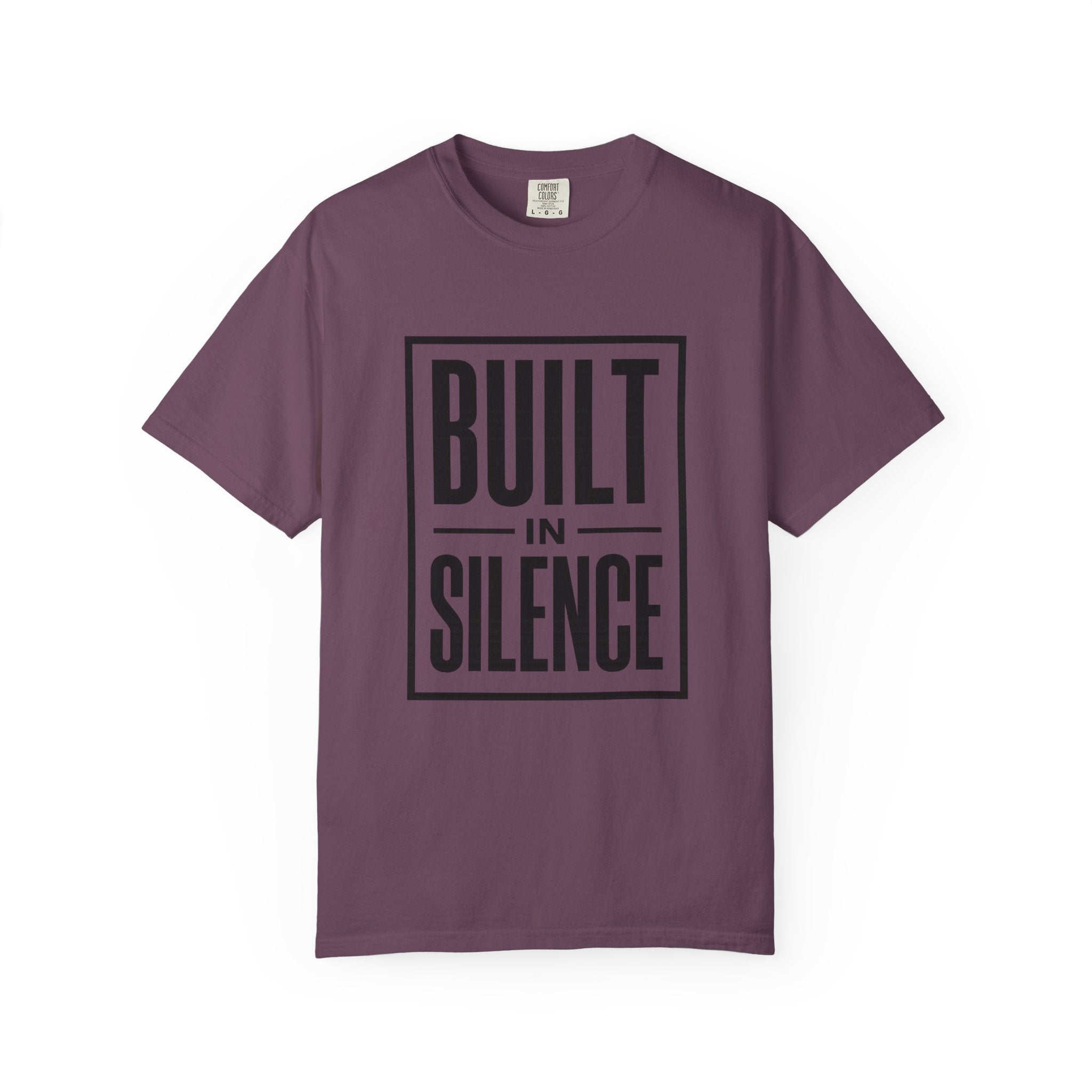 Built In Silence T-Shirt — Minimalist Bold Typography Tee