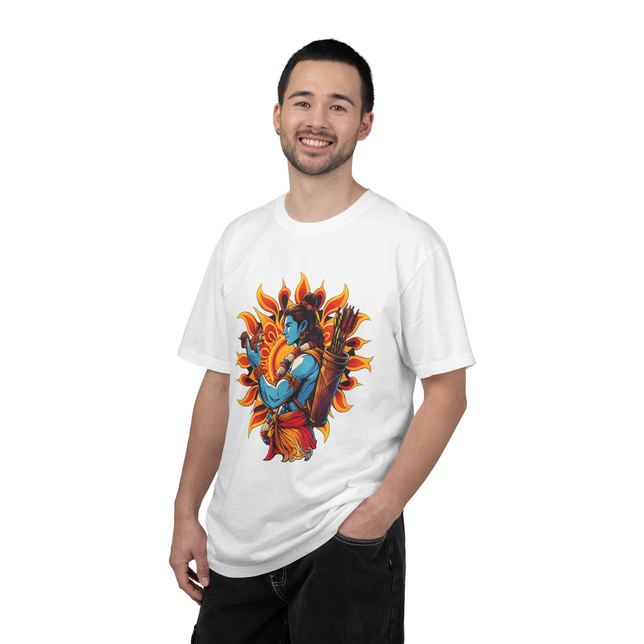 T-Shirt Ram Ji — Mythic Archer Illustration Tee (Sunburst Warrior Graphic)