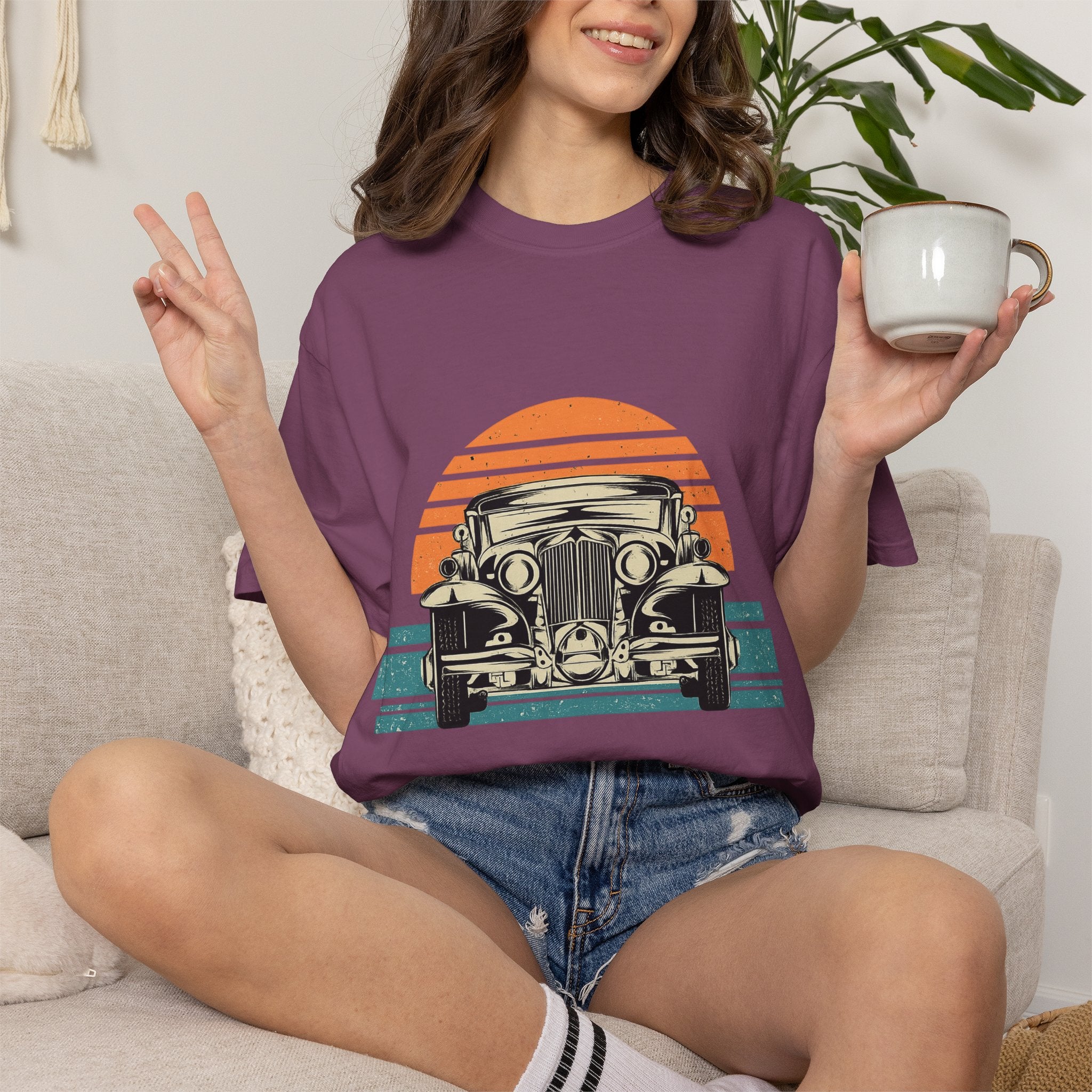Vintage Car Sunset T-Shirt