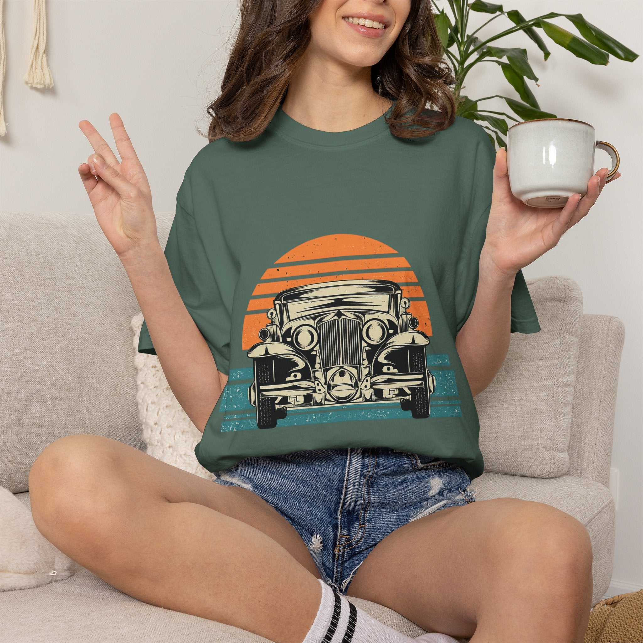 Vintage Car Sunset T-Shirt