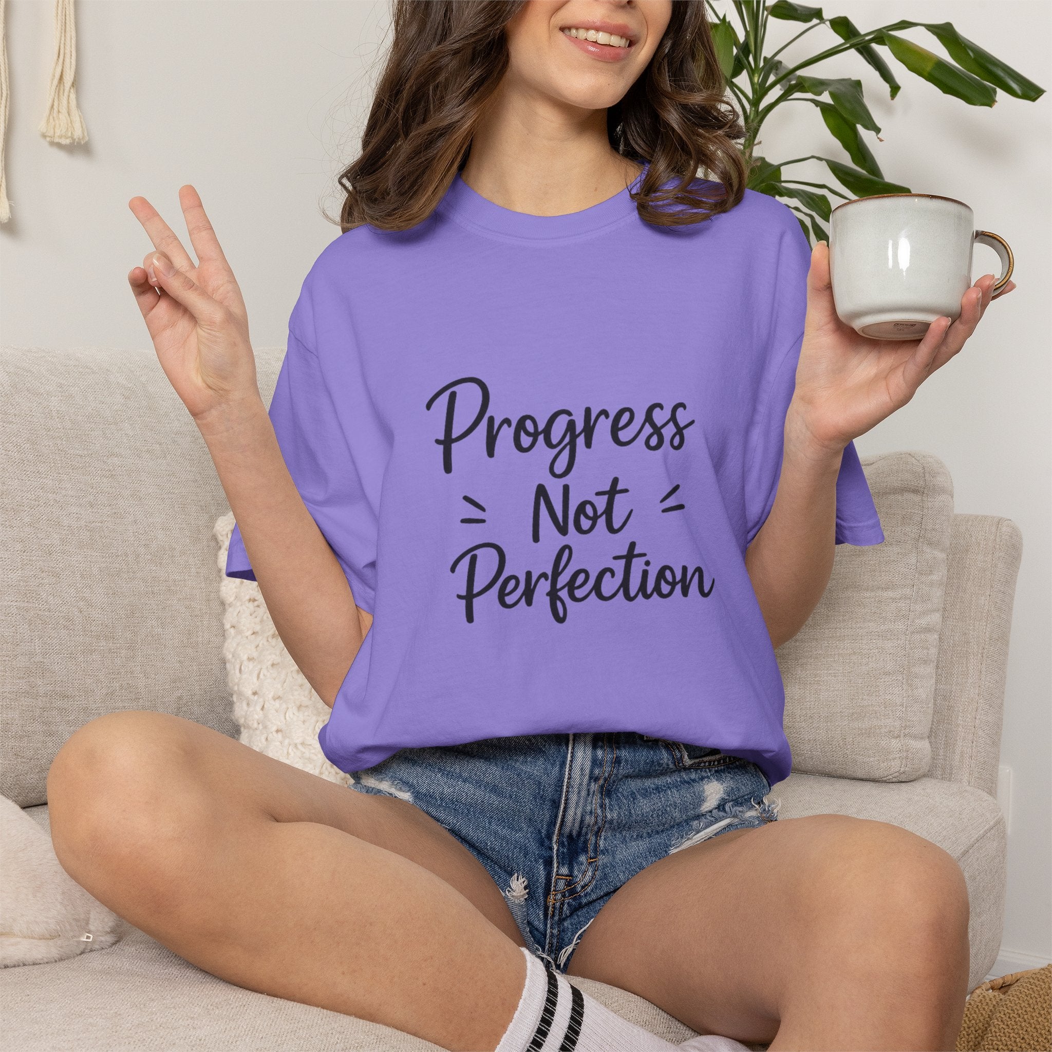 T-Shirt — "Progress Not Perfection" Inspirational Graphic Tee