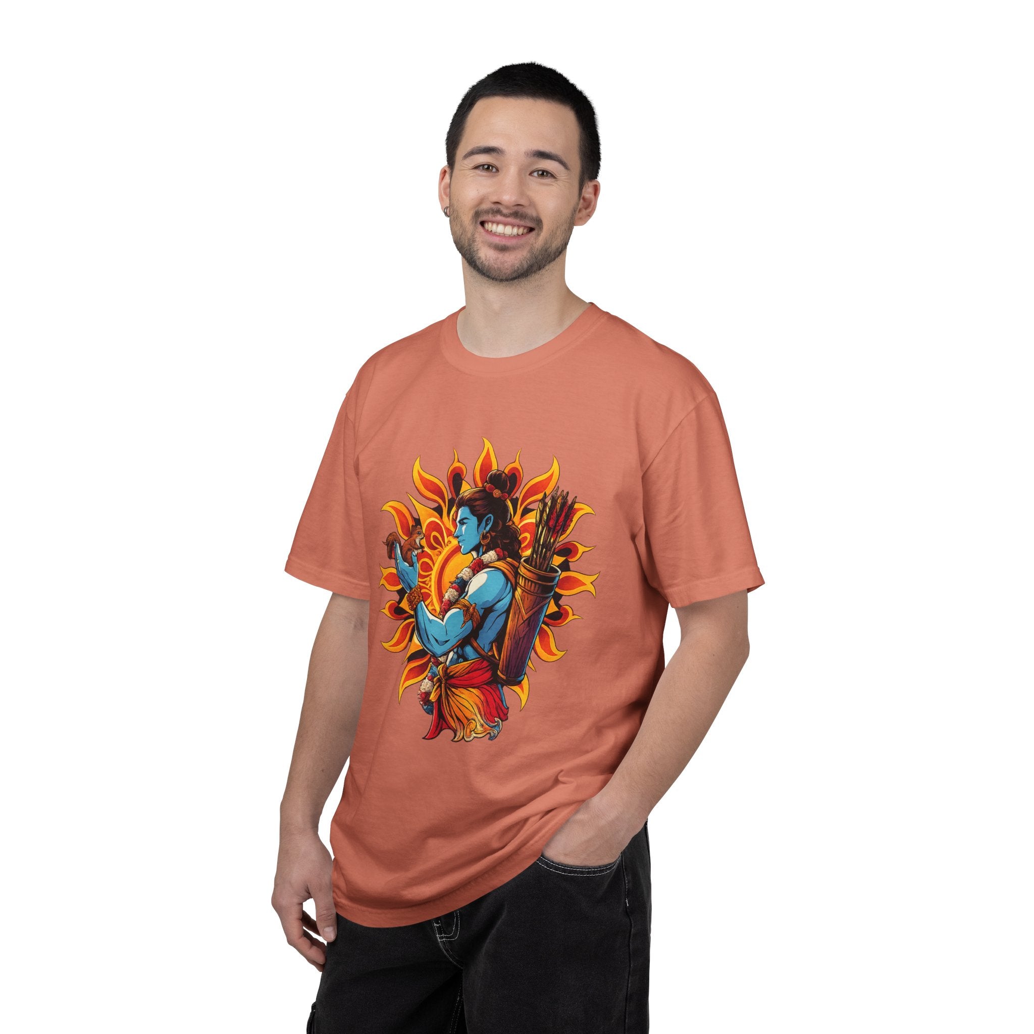 T-Shirt Ram Ji — Mythic Archer Illustration Tee (Sunburst Warrior Graphic)