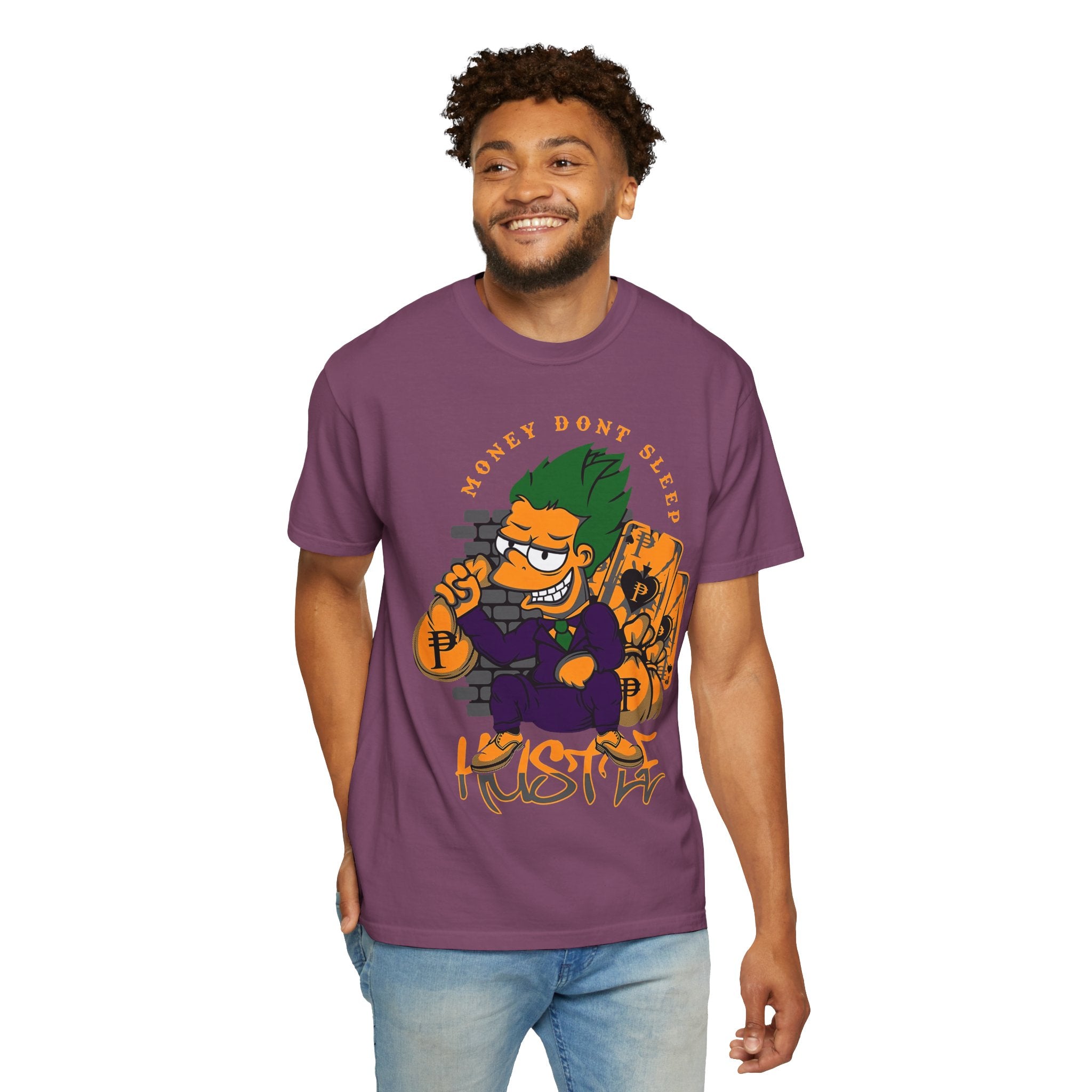 T-Shirt — 'Money Don’t Sleep' Cartoon Hustle Tee