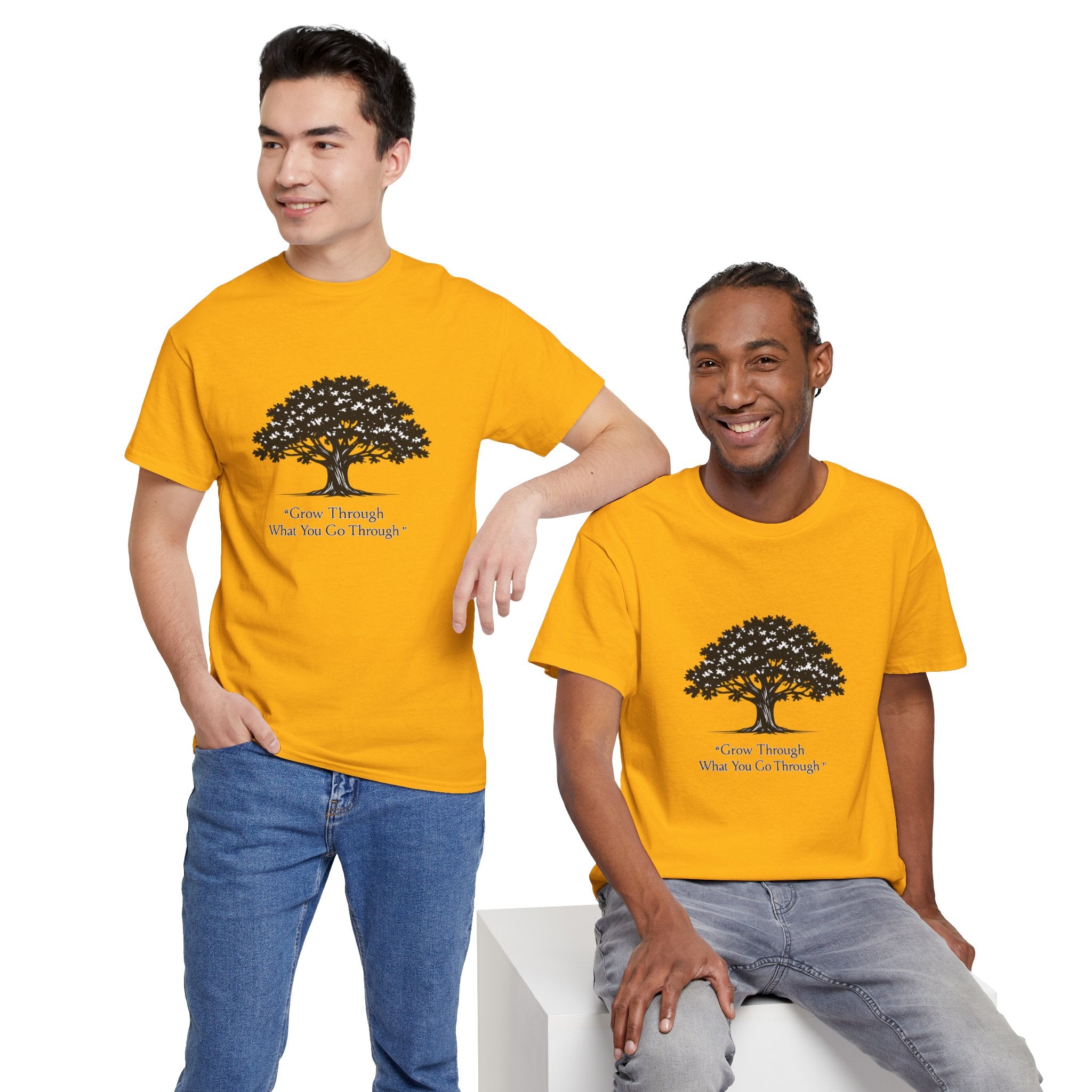 Tree of Growth T-Shirt — "Grow Through What You Go Through" Inspirational Tee