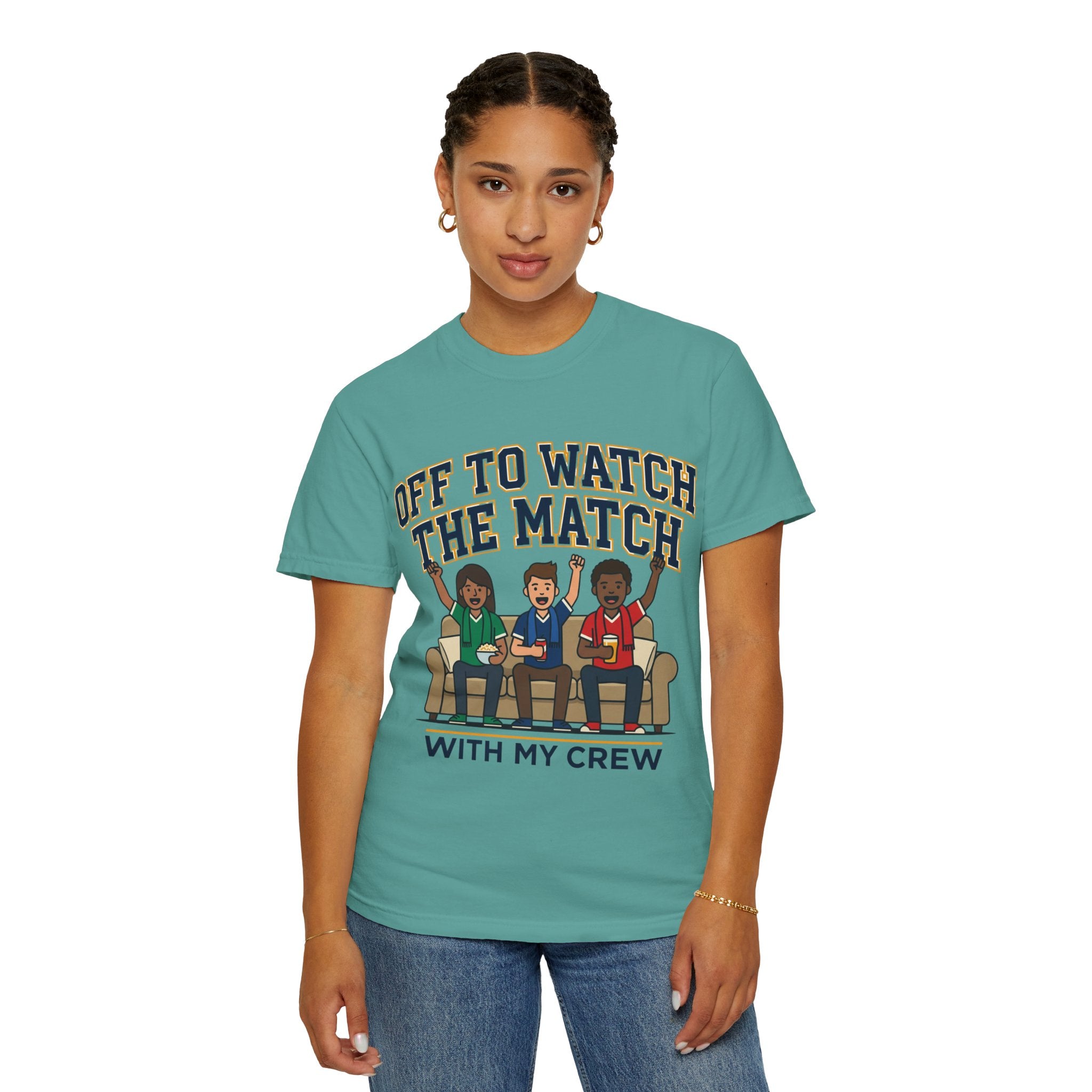 Off to Watch the Match T-Shirt — 'With My Crew' Sports Fan Tee