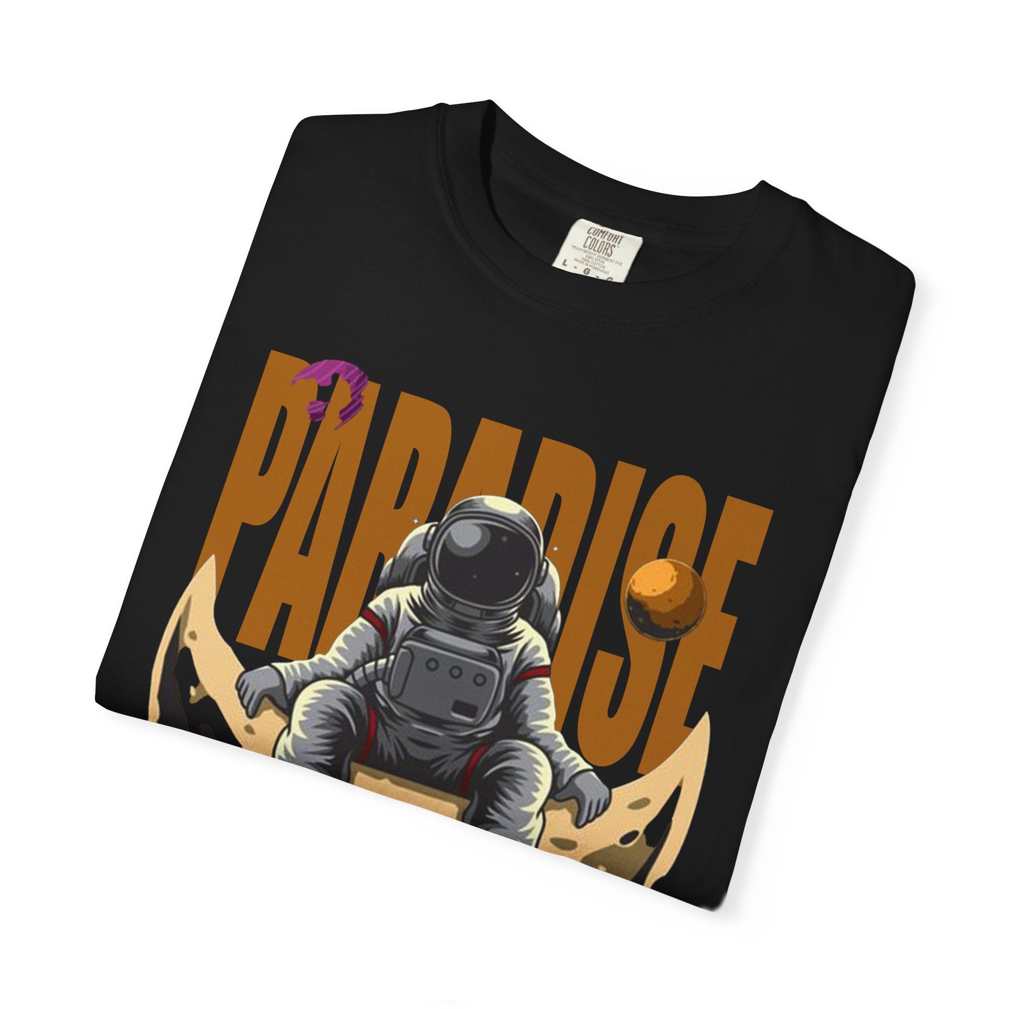 T-Shirt — 'Paradise: Never Get Tired of Getting Lost' Astronaut Graphic Tee