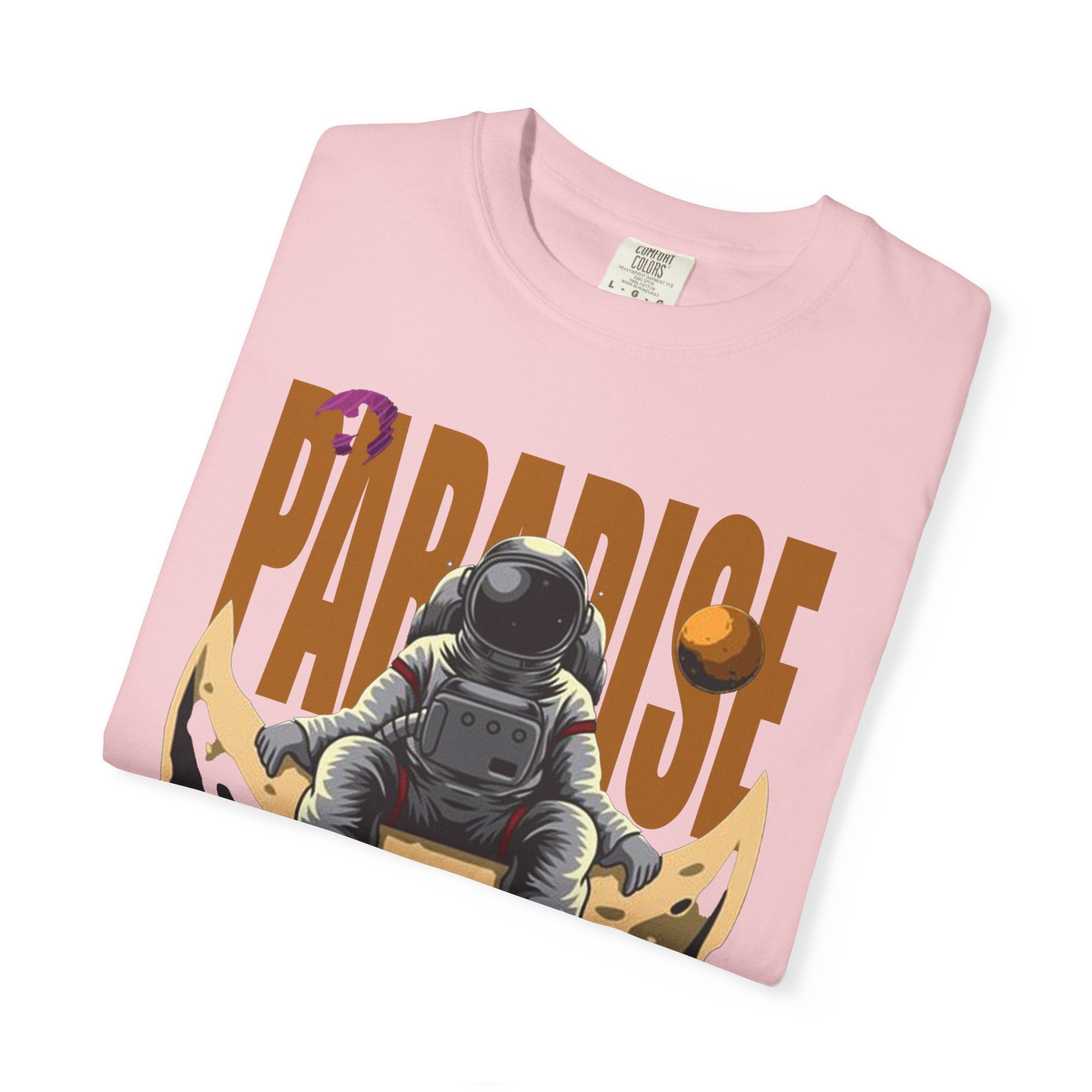 T-Shirt — 'Paradise: Never Get Tired of Getting Lost' Astronaut Graphic Tee