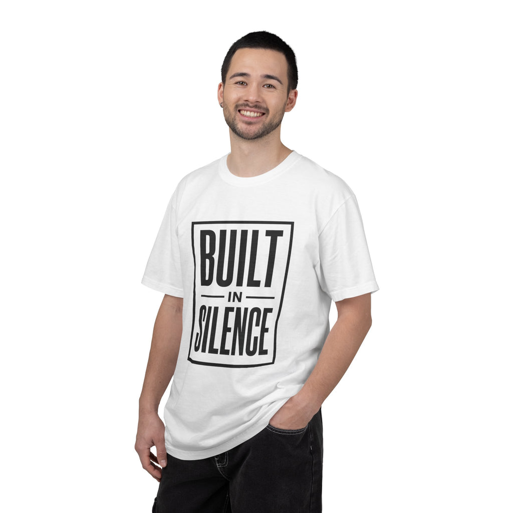 Built In Silence T-Shirt — Minimalist Bold Typography Tee
