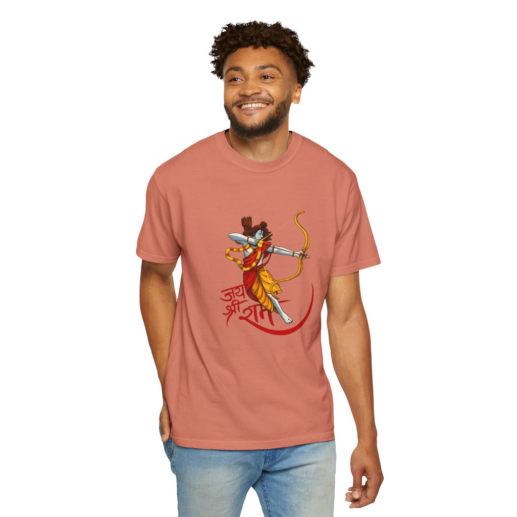Ram Archer T-Shirt with ‘Jai Shri Ram’ Hindi Script — Hindu Festival & Devotional Tee