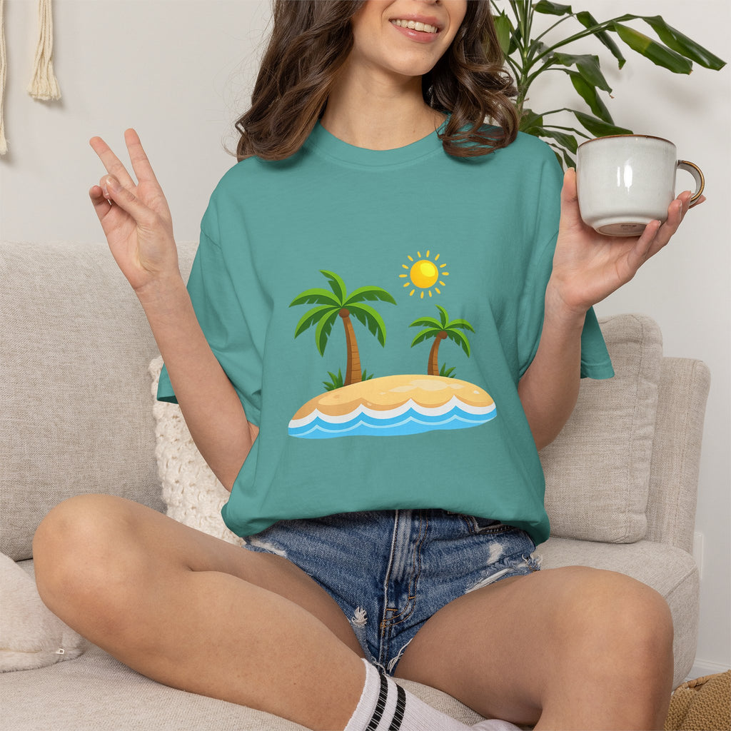 Island Paradise T-Shirt — Tropical Palm Tree Beach Graphic