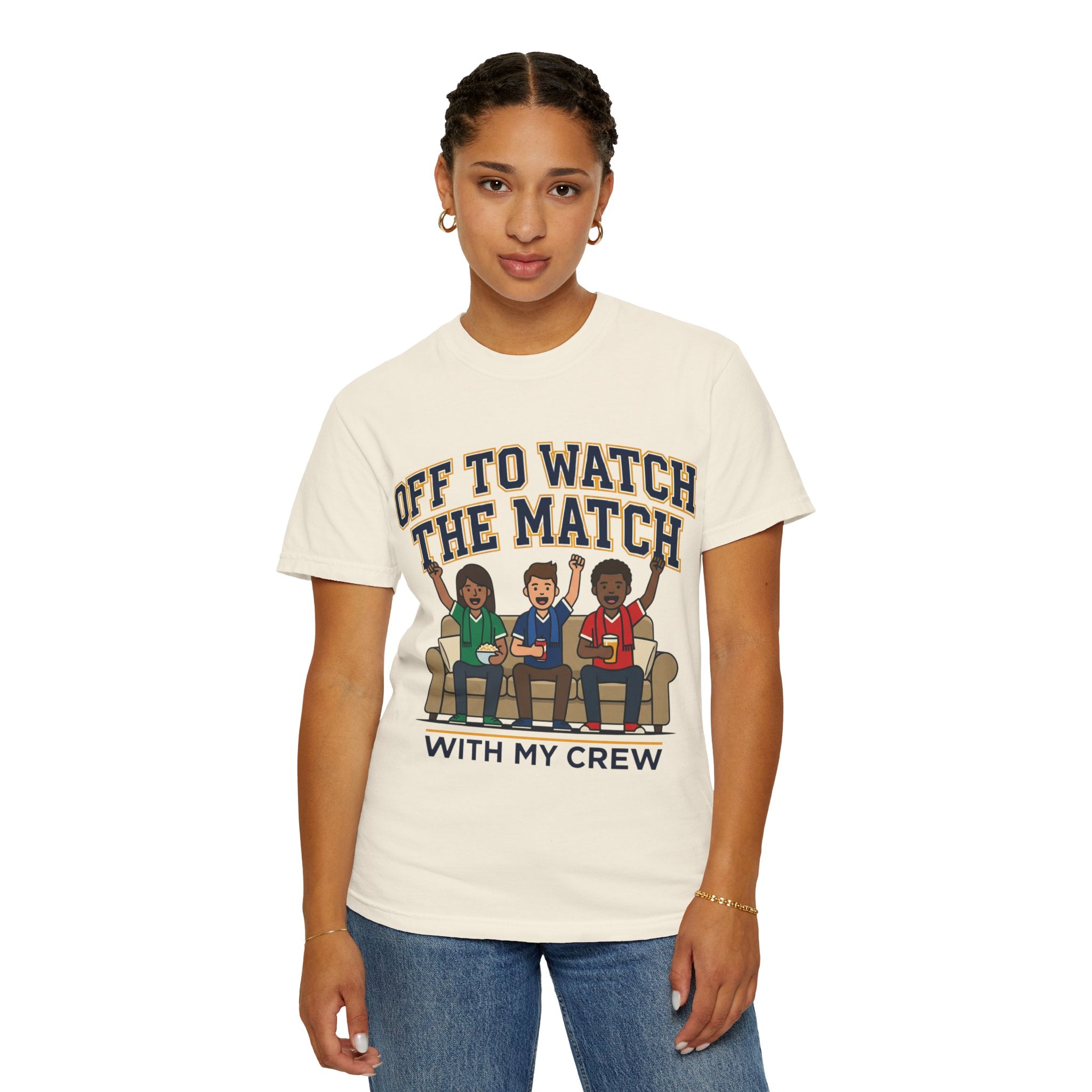 Off to Watch the Match T-Shirt — 'With My Crew' Sports Fan Tee