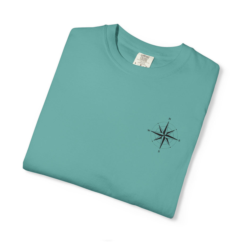 Compass Rose Pocket T-Shirt — Minimal Nautical Graphic Tee