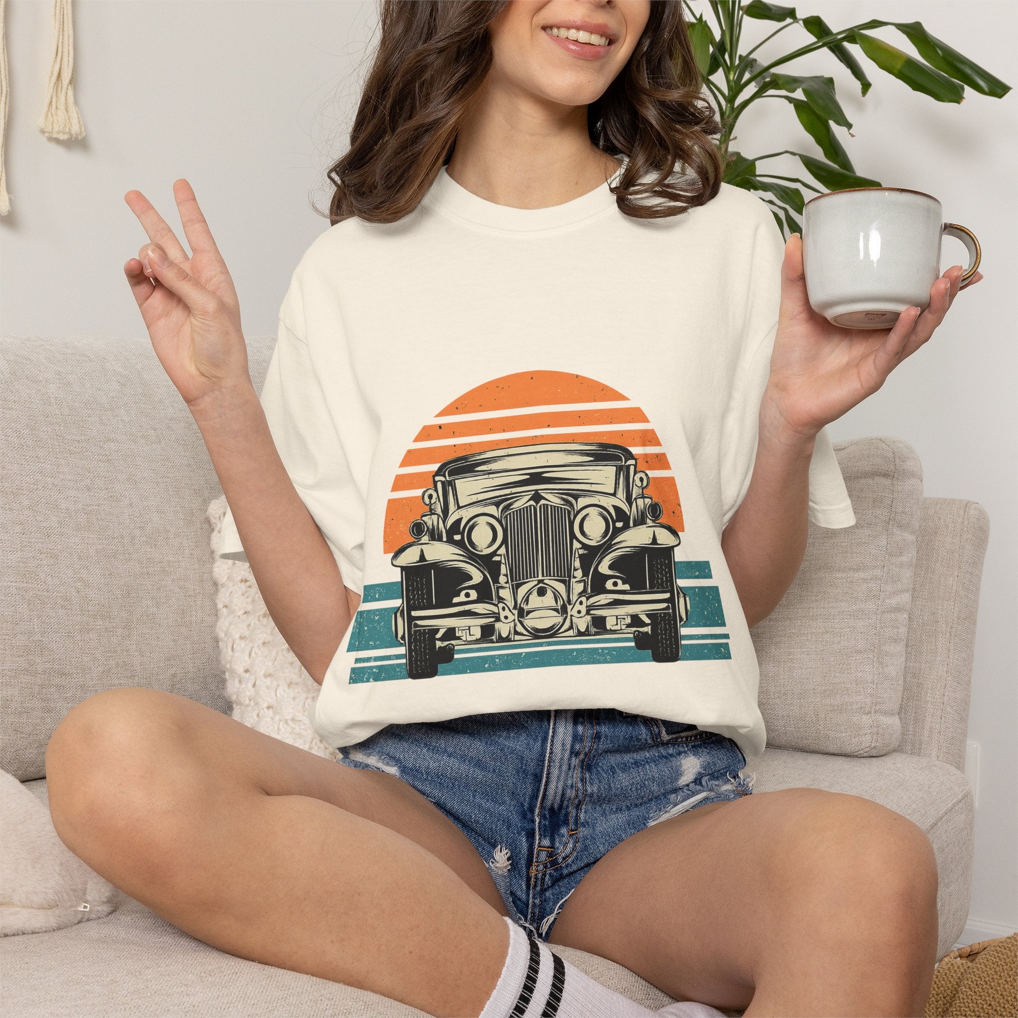 Vintage Car Sunset T-Shirt