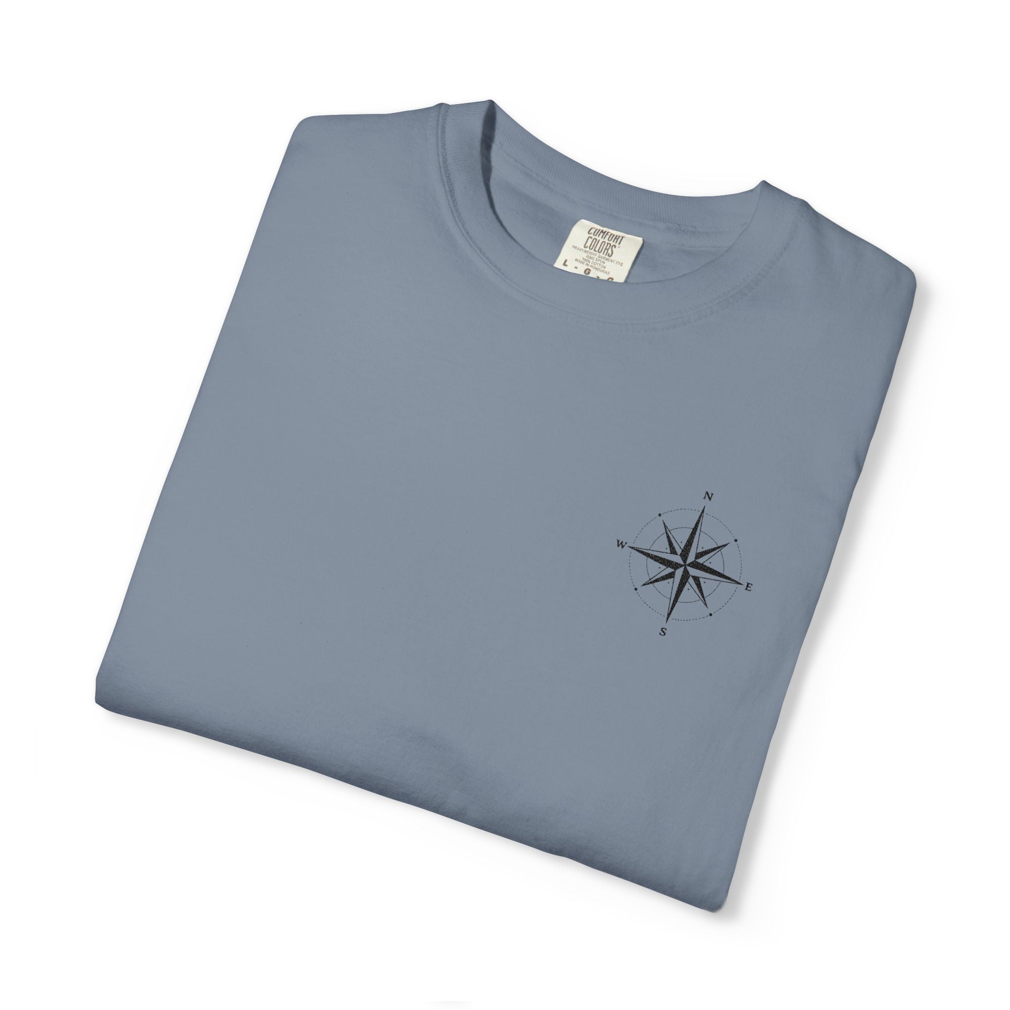 Compass Rose Pocket T-Shirt — Minimal Nautical Graphic Tee