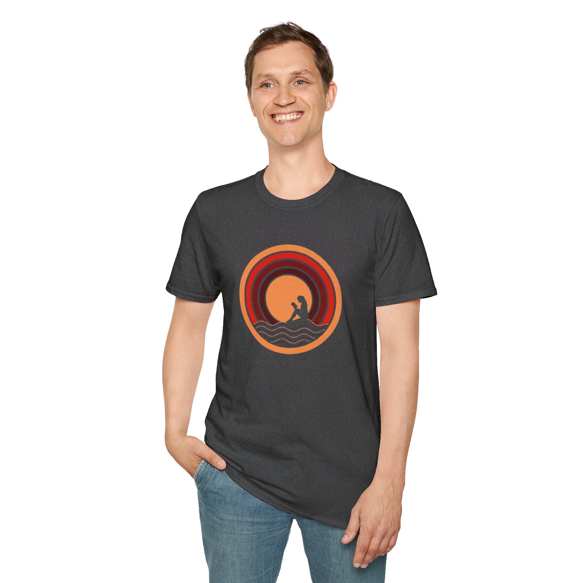 Sunset Surf T-Shirt — Retro Waves "Saltwater & Soul" Graphic Tee