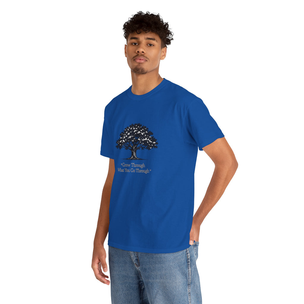 Tree of Growth T-Shirt — "Grow Through What You Go Through" Inspirational Tee