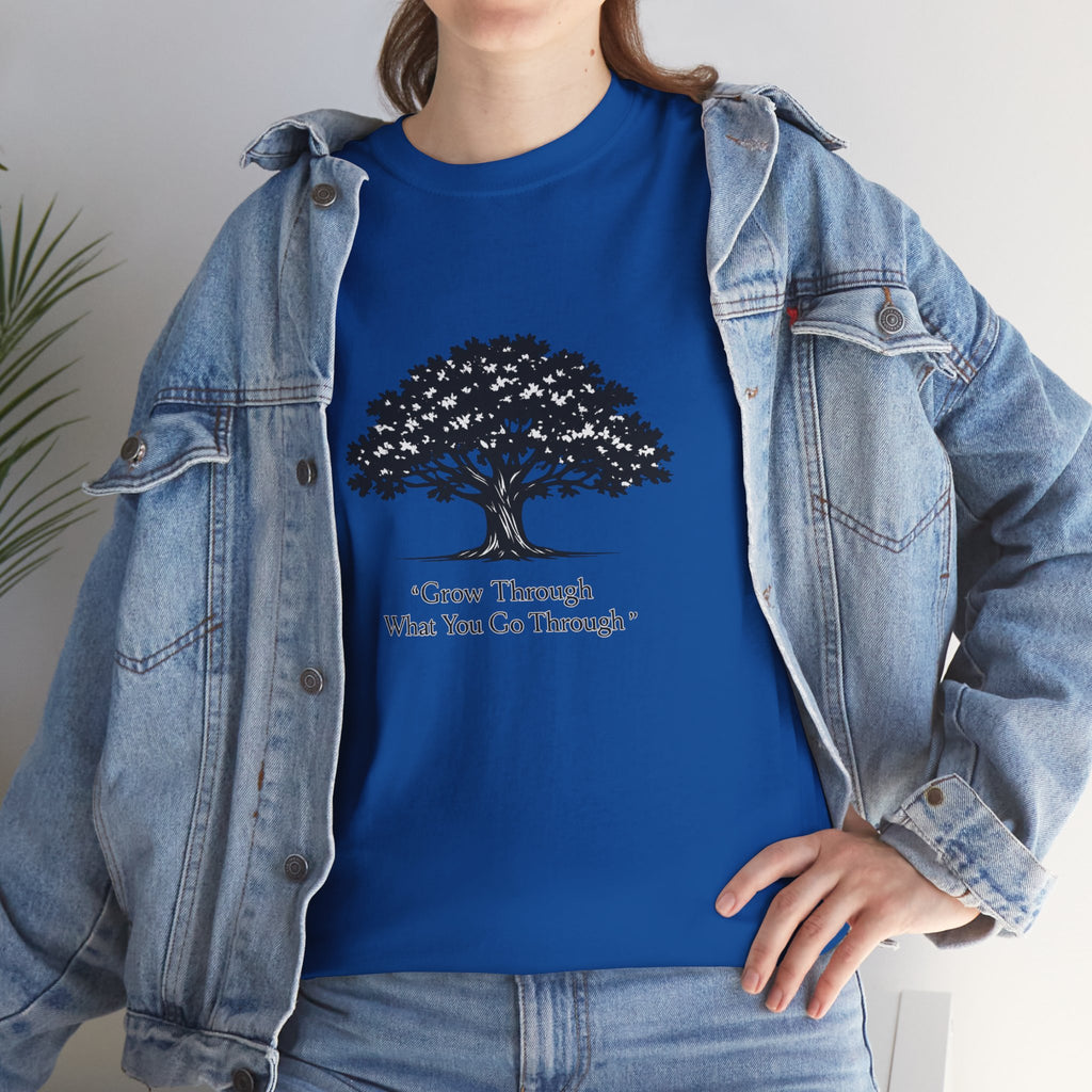 Tree of Growth T-Shirt — "Grow Through What You Go Through" Inspirational Tee