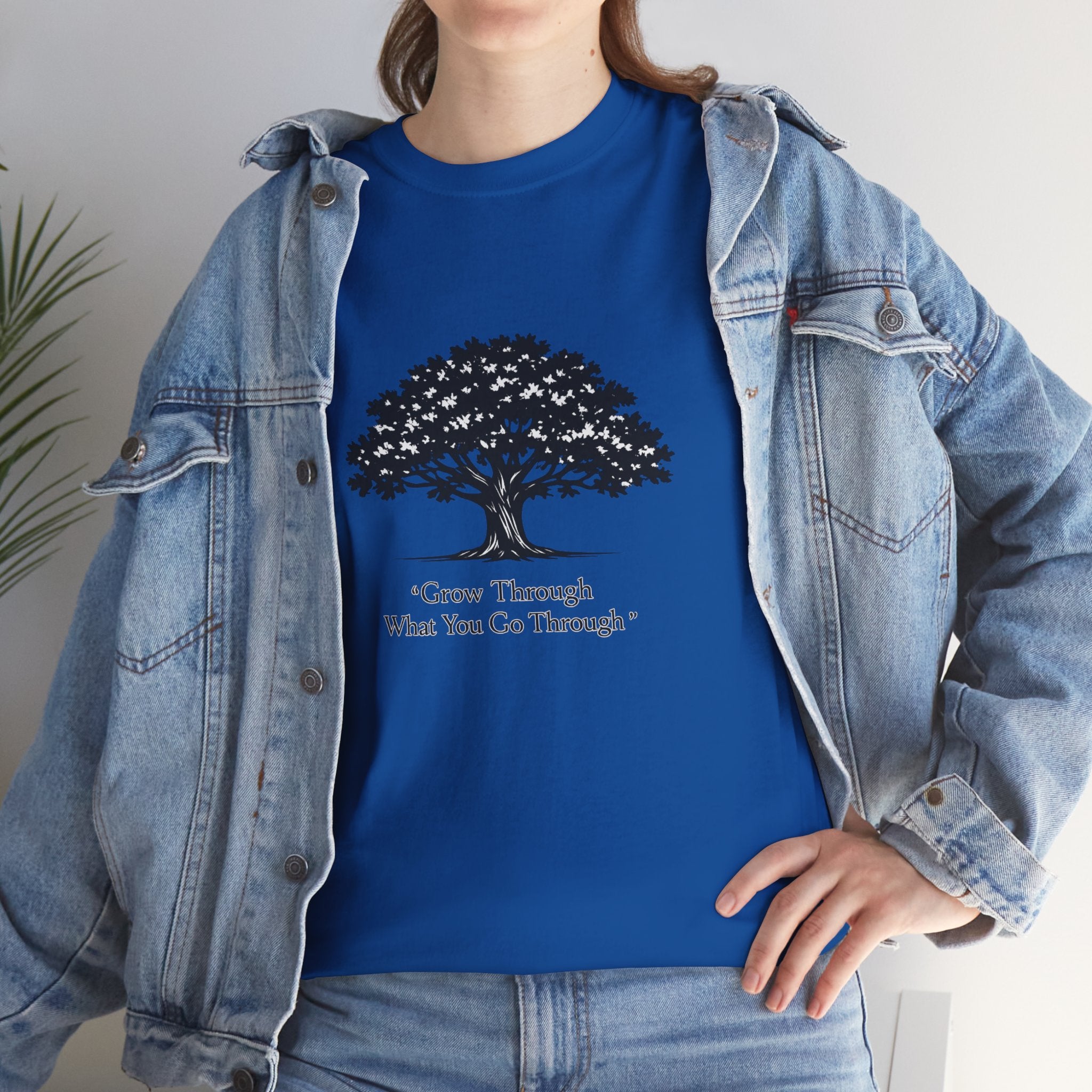 Tree of Growth T-Shirt — "Grow Through What You Go Through" Inspirational Tee