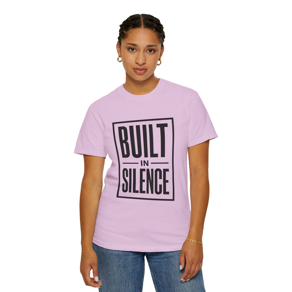 Built In Silence T-Shirt — Minimalist Bold Typography Tee