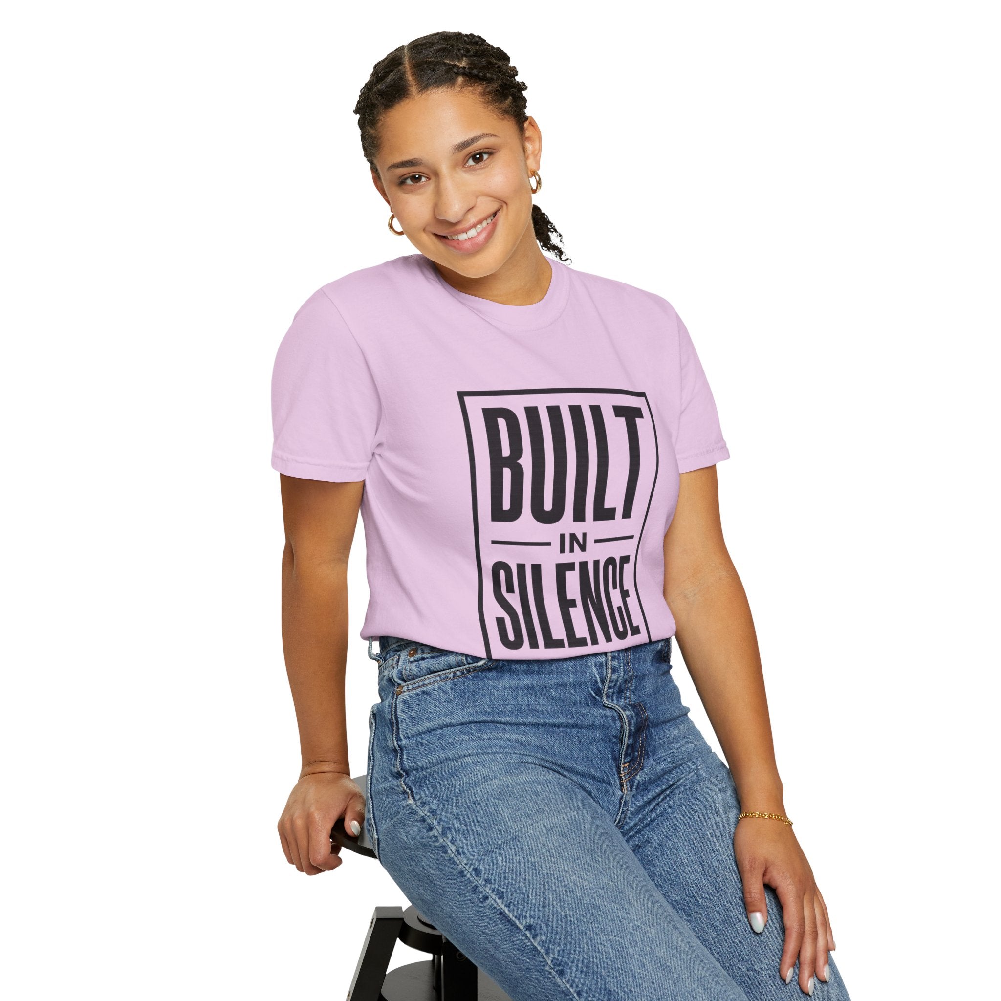 Built In Silence T-Shirt — Minimalist Bold Typography Tee