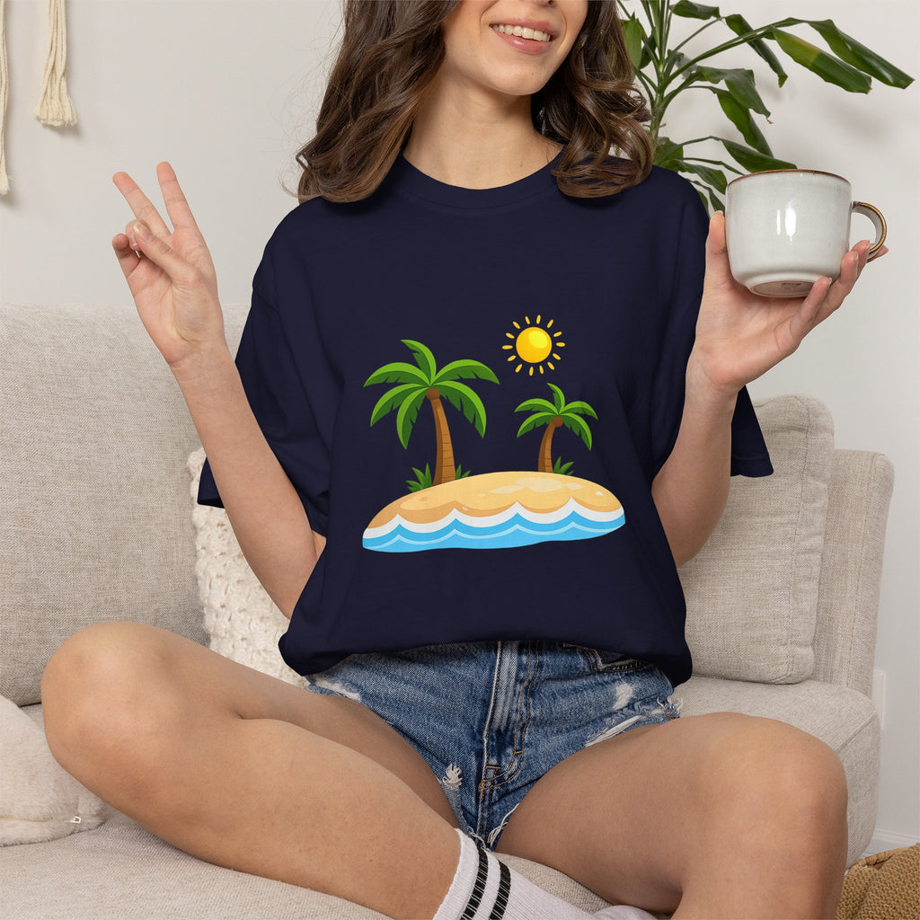 Island Paradise T-Shirt — Tropical Palm Tree Beach Graphic