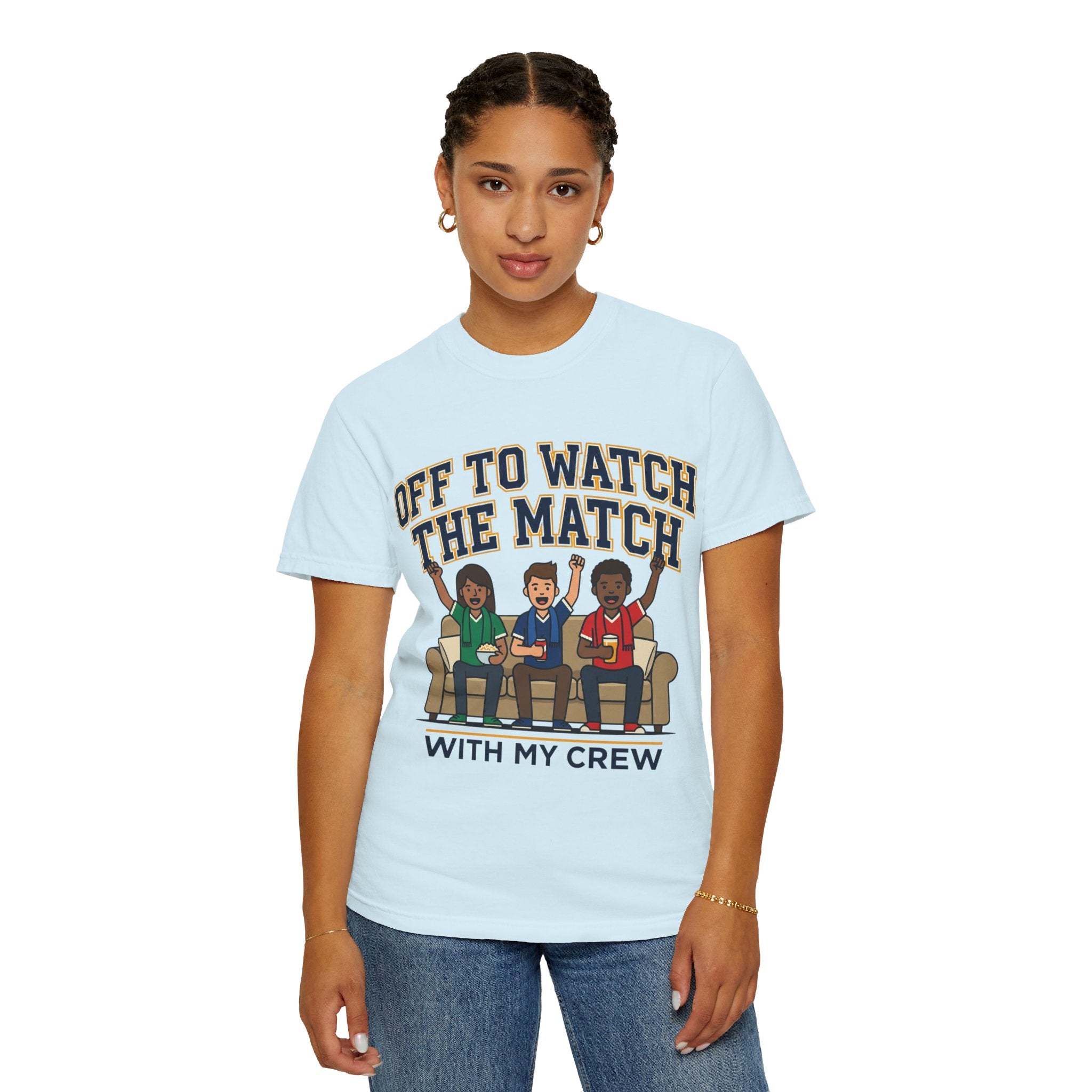 Off to Watch the Match T-Shirt — 'With My Crew' Sports Fan Tee