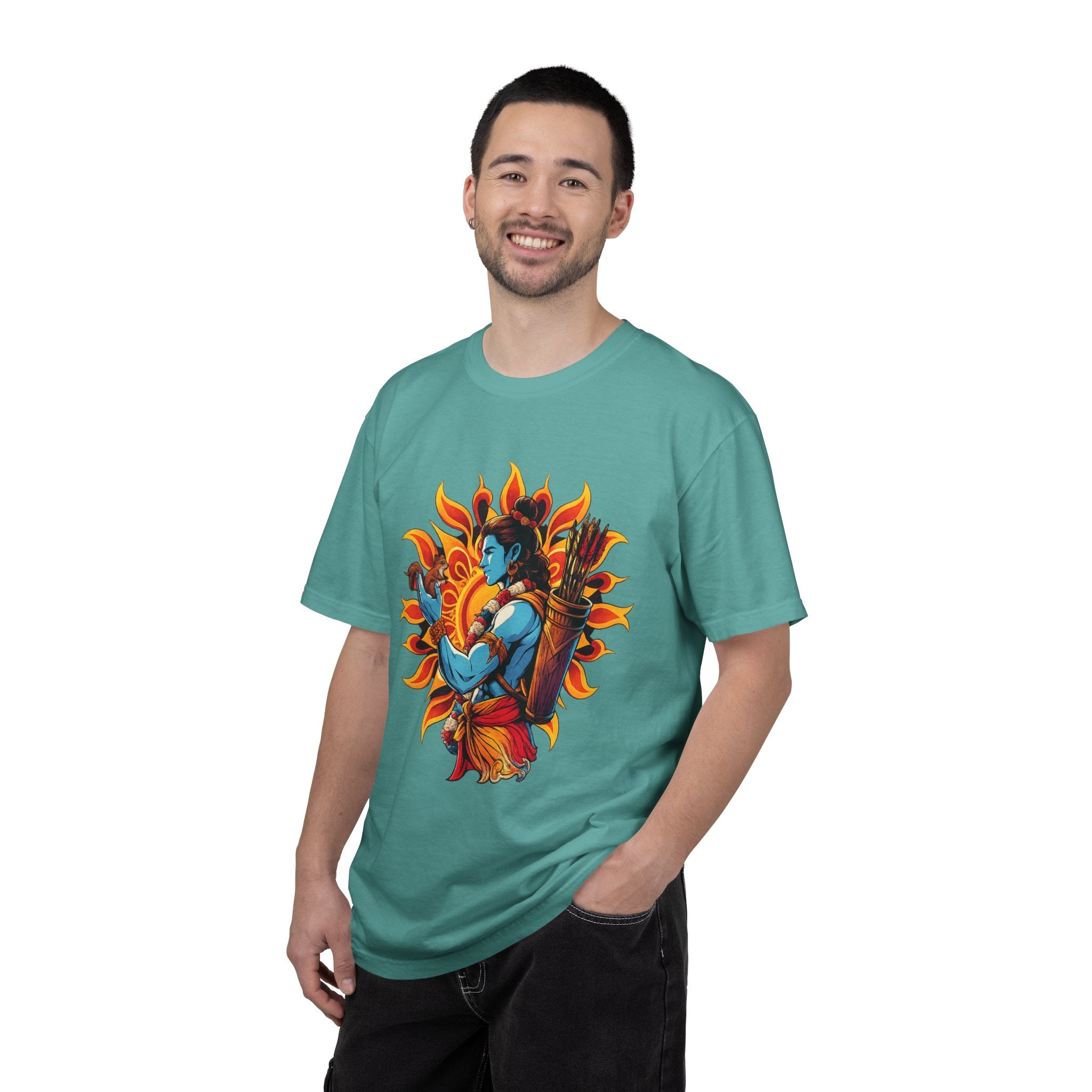 T-Shirt Ram Ji — Mythic Archer Illustration Tee (Sunburst Warrior Graphic)