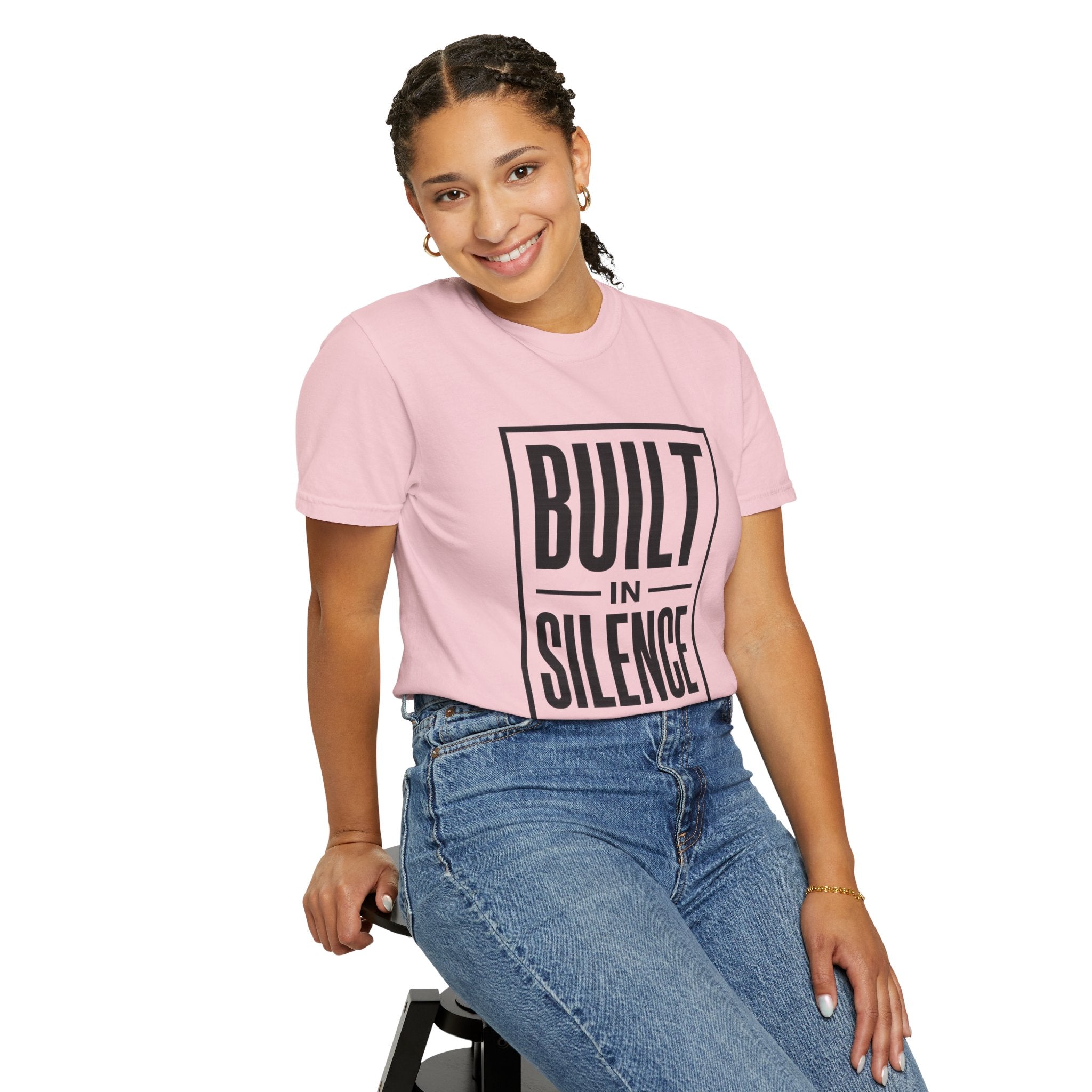 Built In Silence T-Shirt — Minimalist Bold Typography Tee