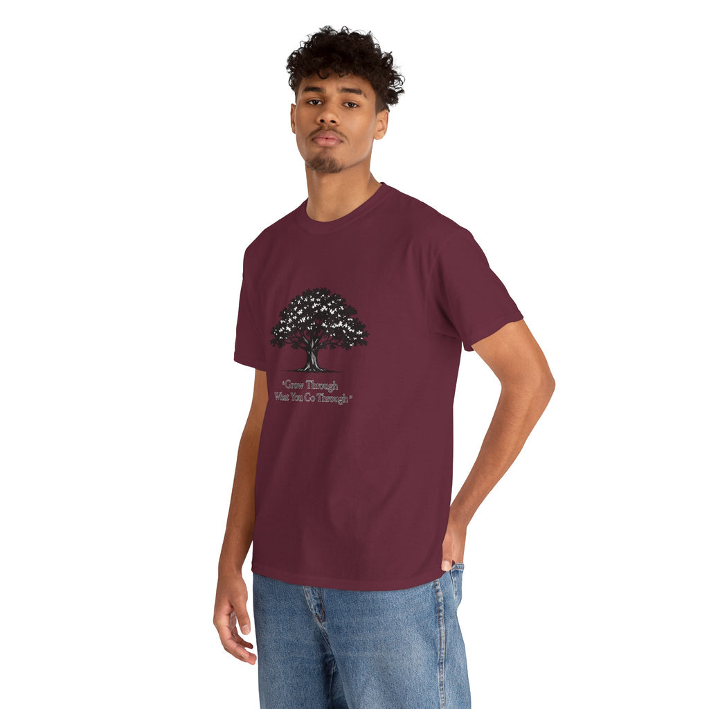 Tree of Growth T-Shirt — "Grow Through What You Go Through" Inspirational Tee