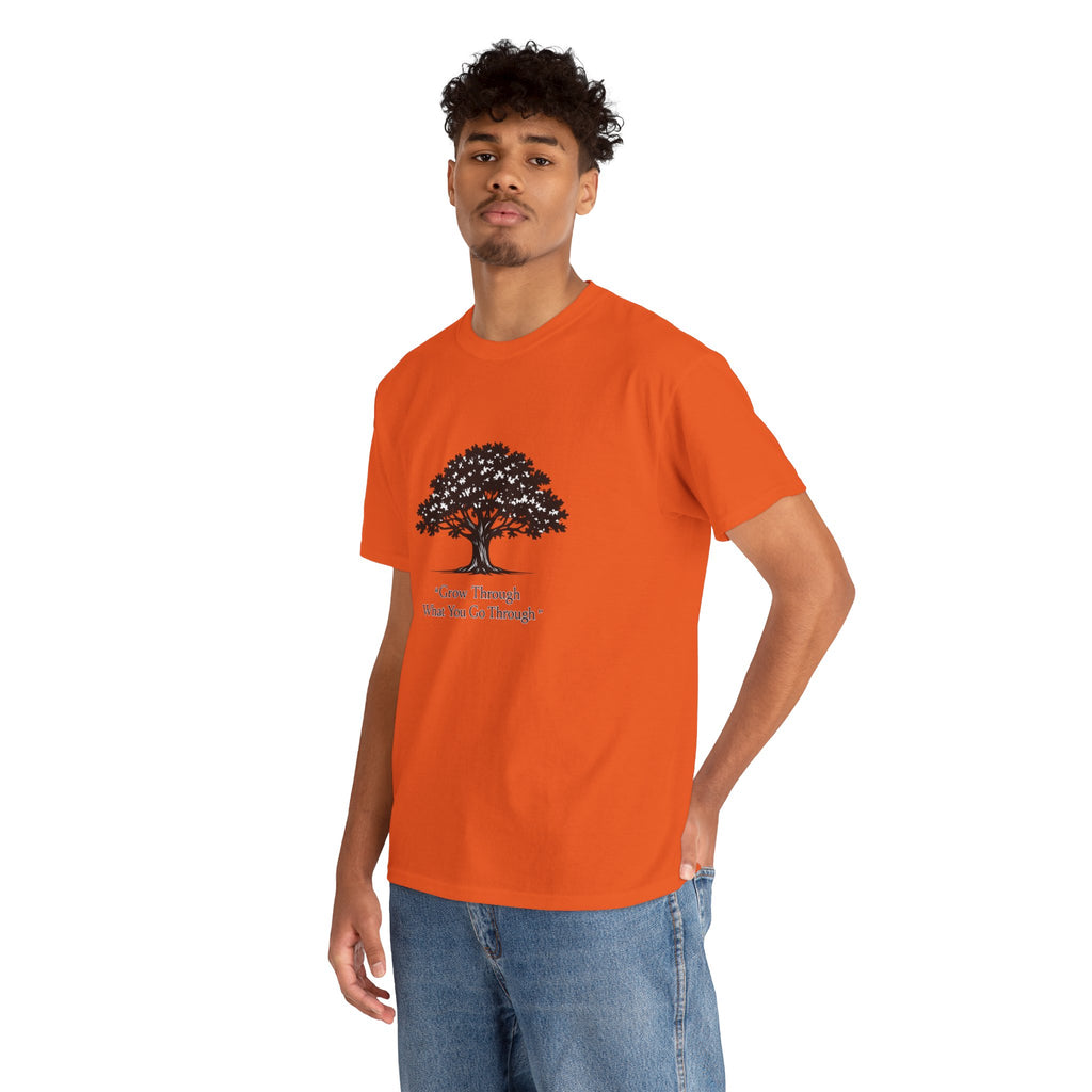 Tree of Growth T-Shirt — "Grow Through What You Go Through" Inspirational Tee