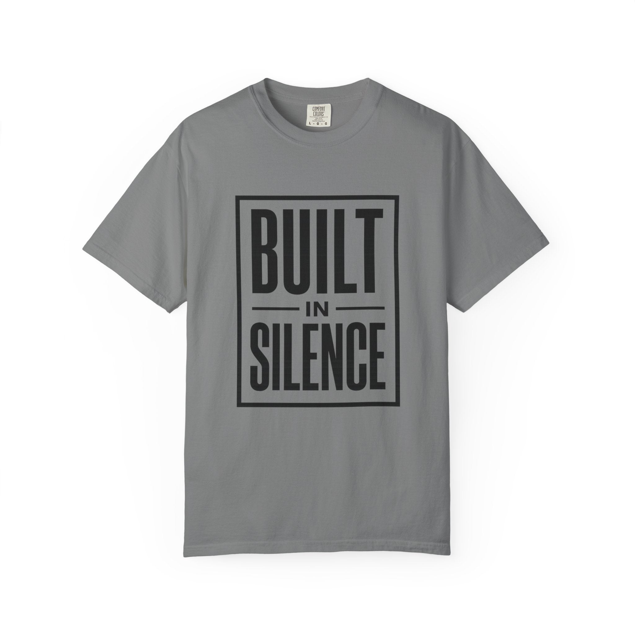 Built In Silence T-Shirt — Minimalist Bold Typography Tee