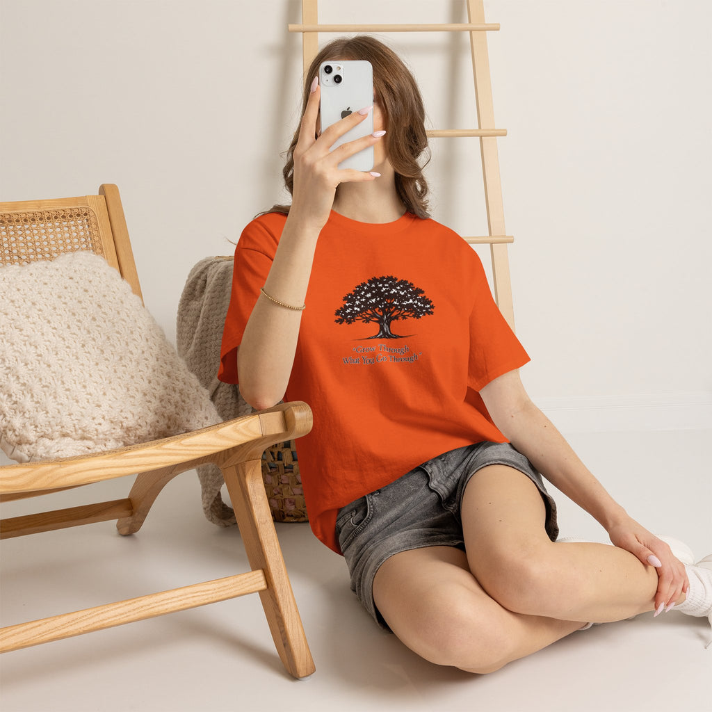 Tree of Growth T-Shirt — "Grow Through What You Go Through" Inspirational Tee