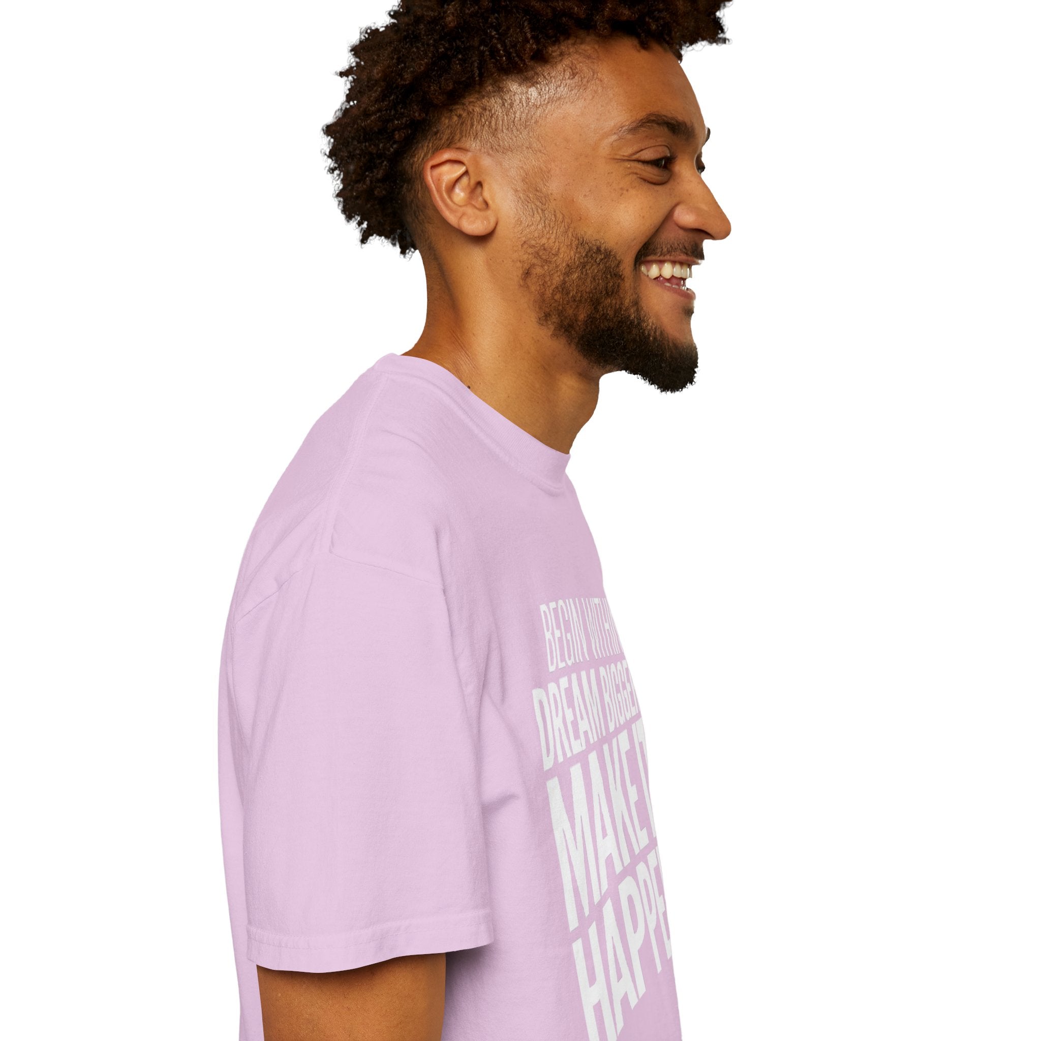 Motivational T-Shirt — “Begin Within. Dream Bigger. Make It Happen.” Inspirational Quote Tee