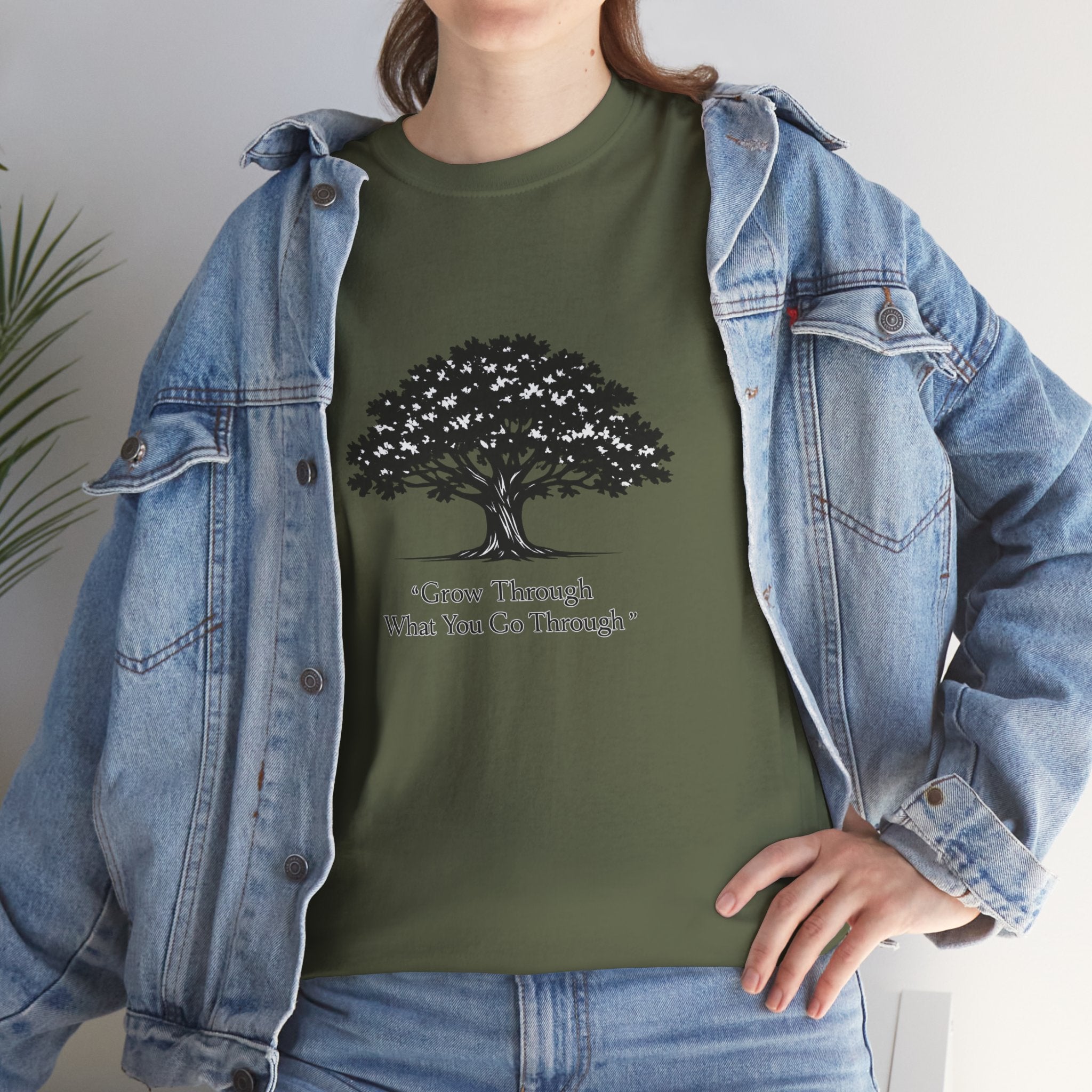 Tree of Growth T-Shirt — "Grow Through What You Go Through" Inspirational Tee