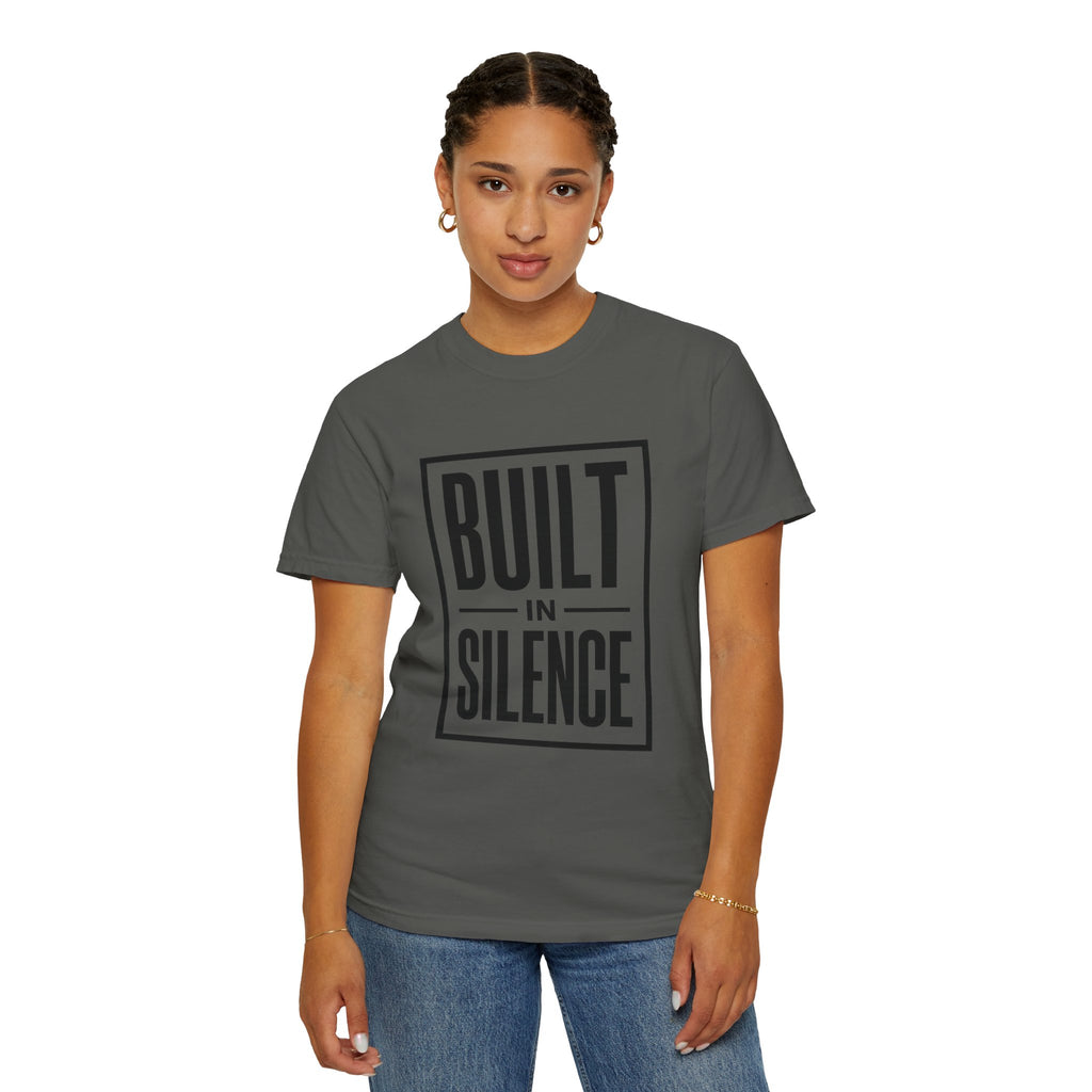 Built In Silence T-Shirt — Minimalist Bold Typography Tee