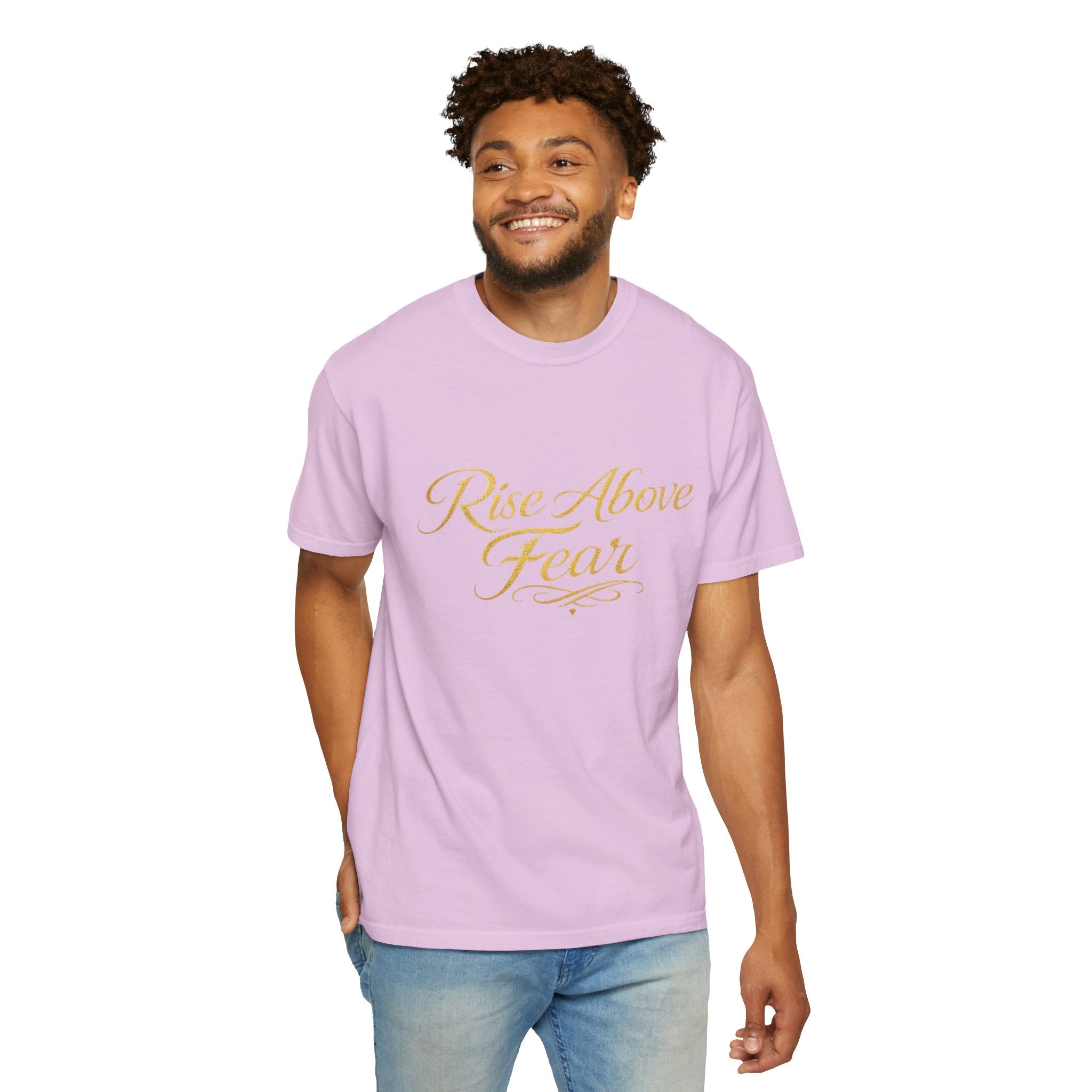 Rise Above Fear T-Shirt — Inspirational Script Graphic Tee