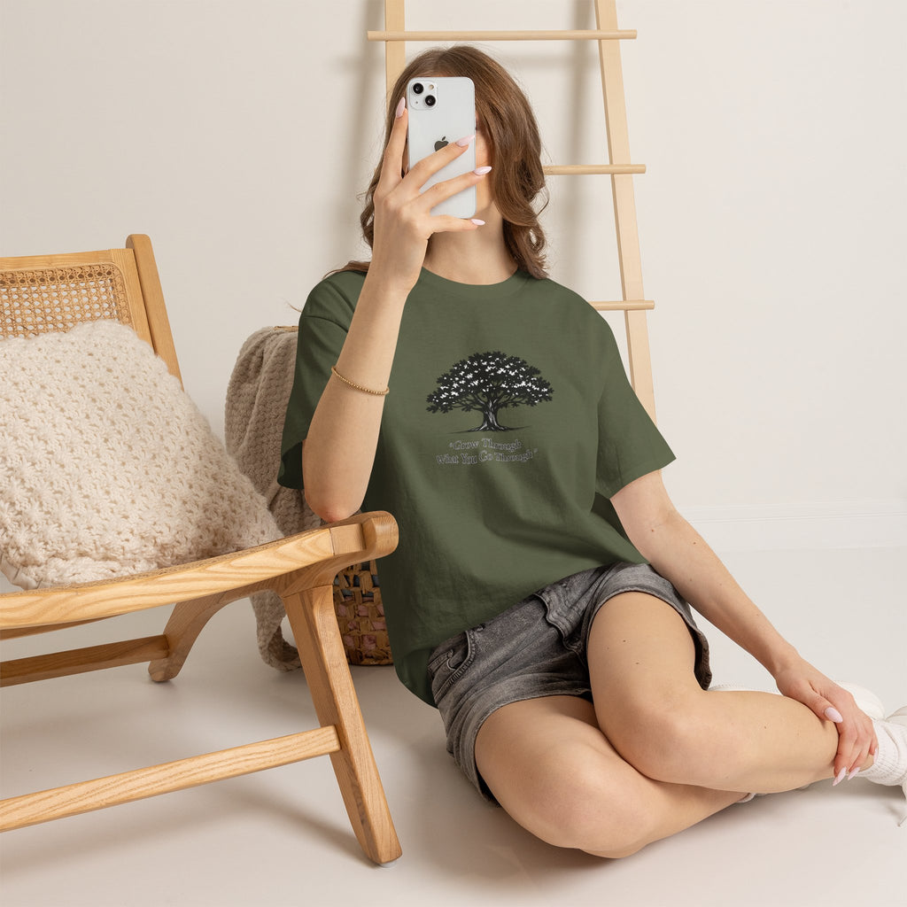 Tree of Growth T-Shirt — "Grow Through What You Go Through" Inspirational Tee