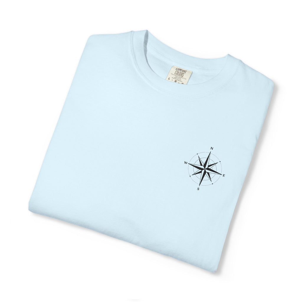 Compass Rose Pocket T-Shirt — Minimal Nautical Graphic Tee