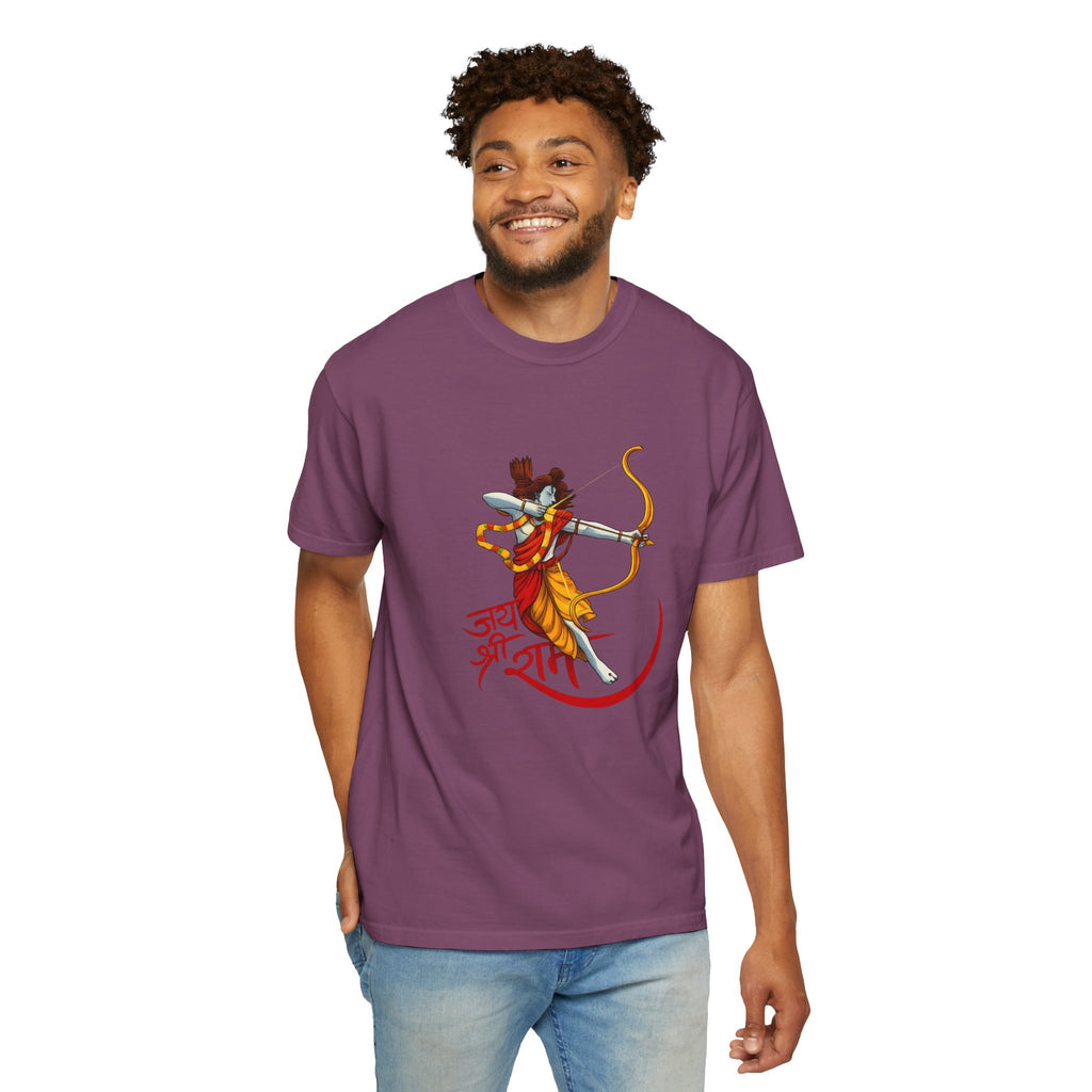 Ram Archer T-Shirt with ‘Jai Shri Ram’ Hindi Script — Hindu Festival & Devotional Tee
