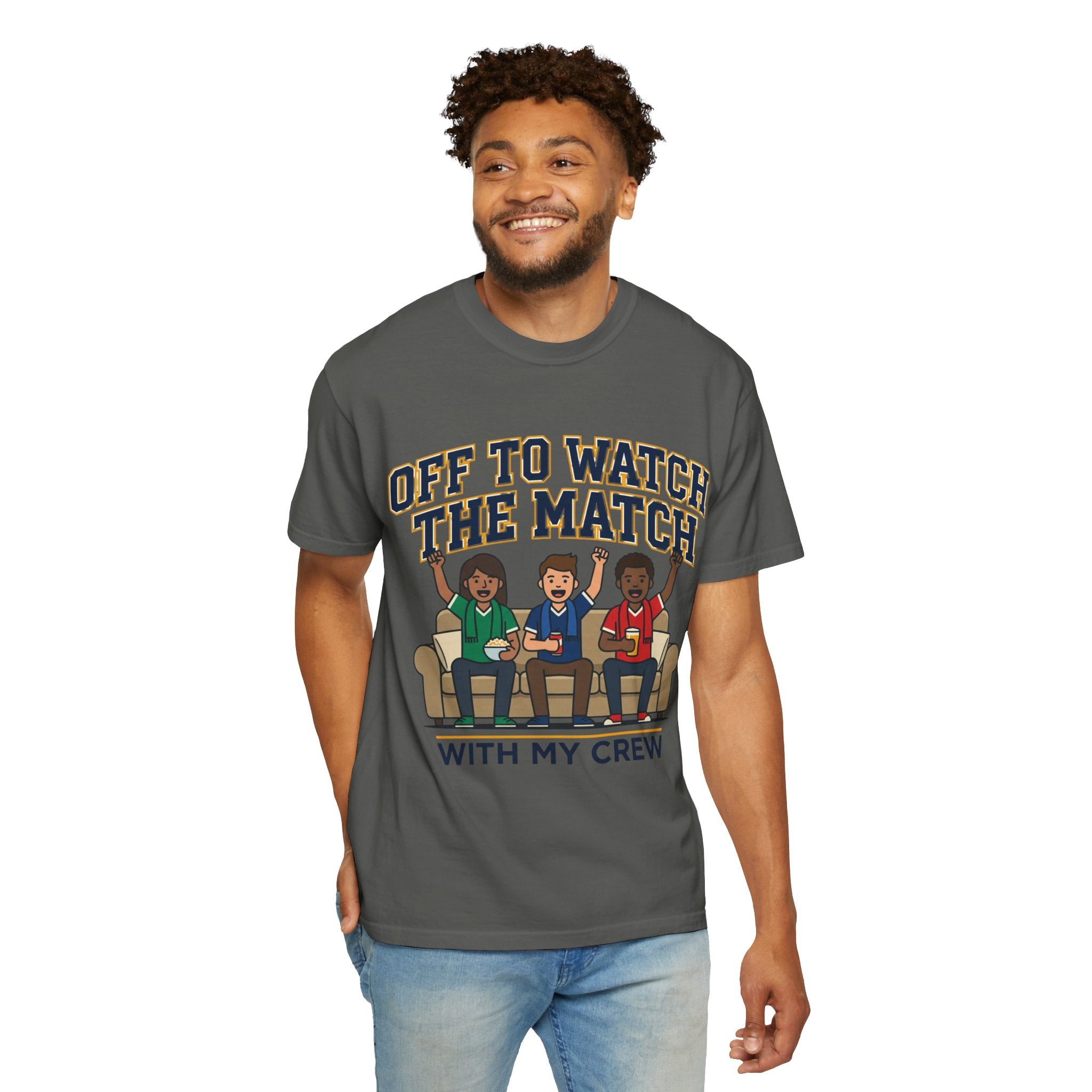 Off to Watch the Match T-Shirt — 'With My Crew' Sports Fan Tee