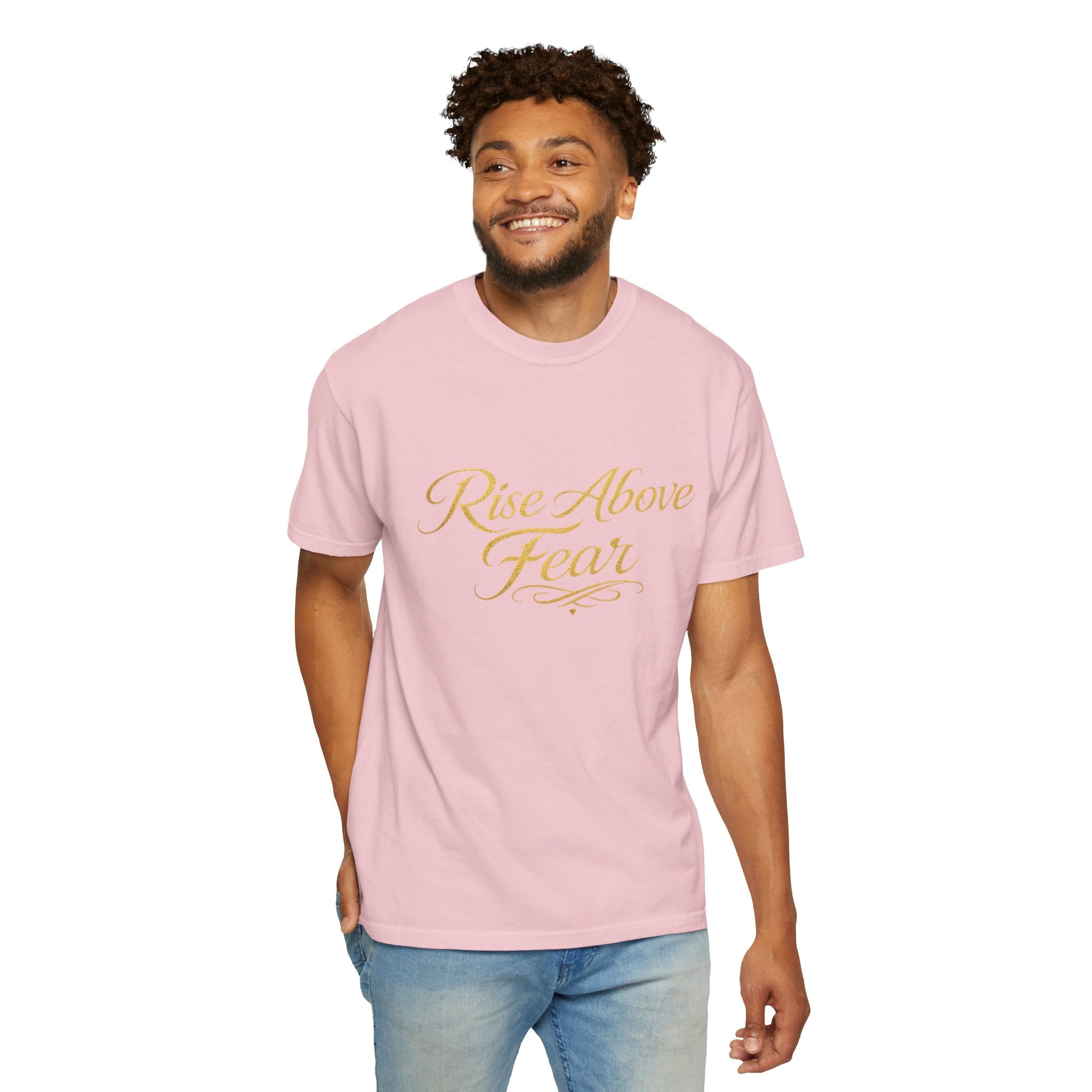 Rise Above Fear T-Shirt — Inspirational Script Graphic Tee