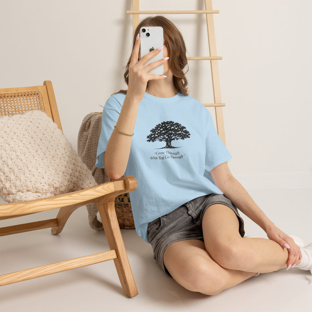Tree of Growth T-Shirt — "Grow Through What You Go Through" Inspirational Tee