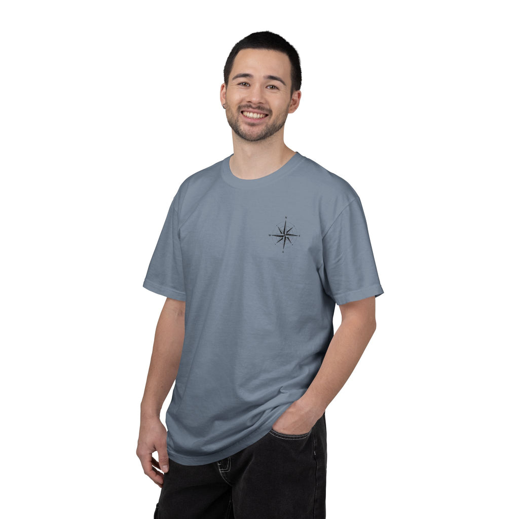 Compass Rose Pocket T-Shirt — Minimal Nautical Graphic Tee