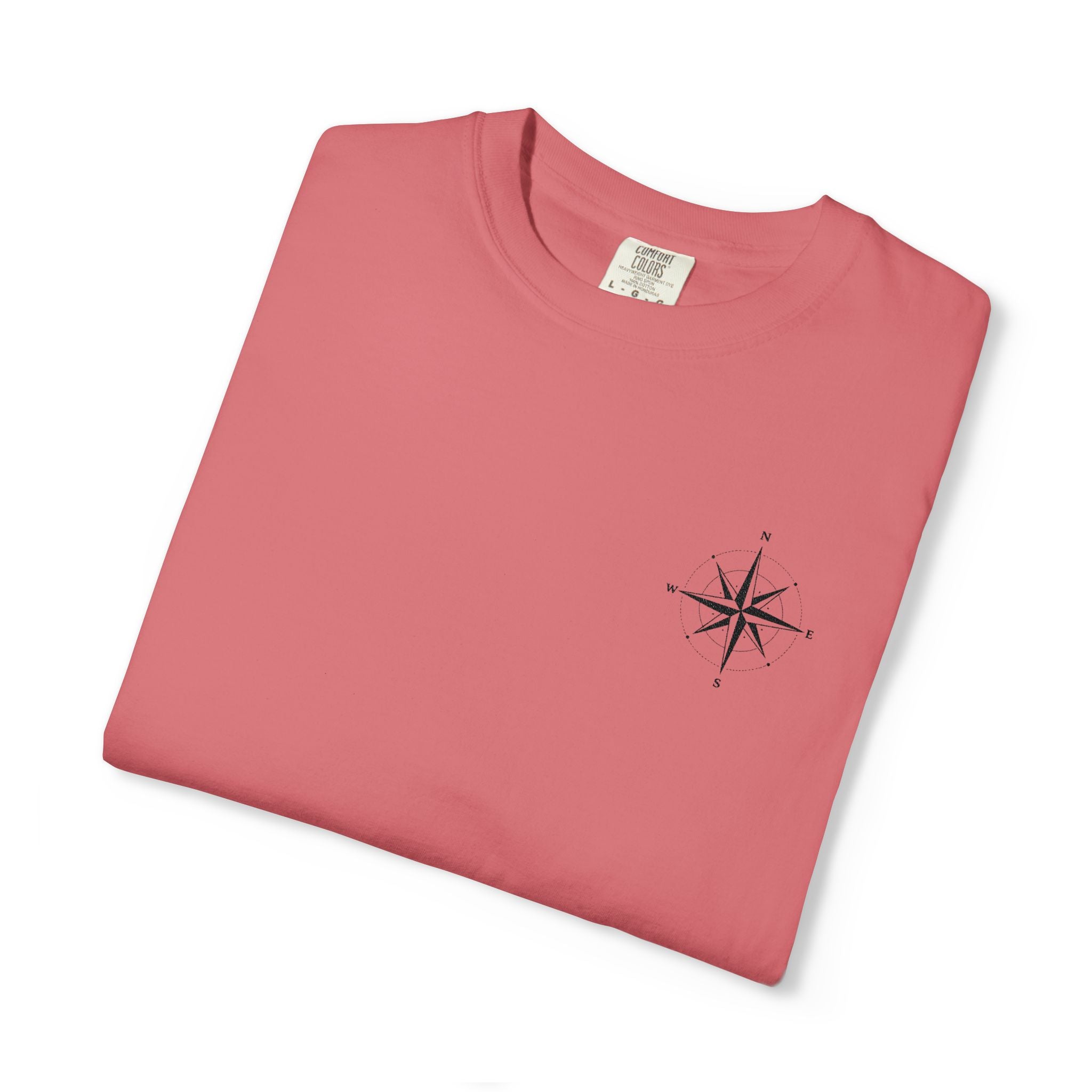 Compass Rose Pocket T-Shirt — Minimal Nautical Graphic Tee