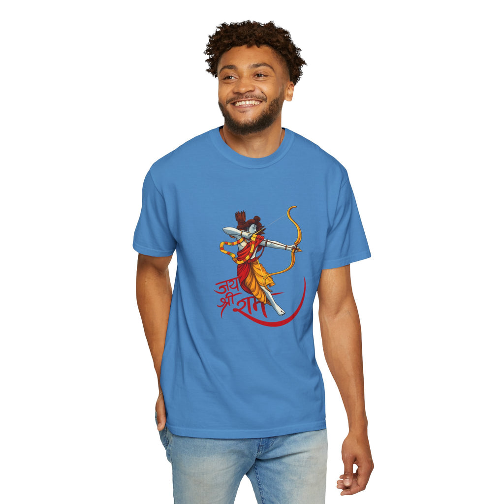 Ram Archer T-Shirt with ‘Jai Shri Ram’ Hindi Script — Hindu Festival & Devotional Tee