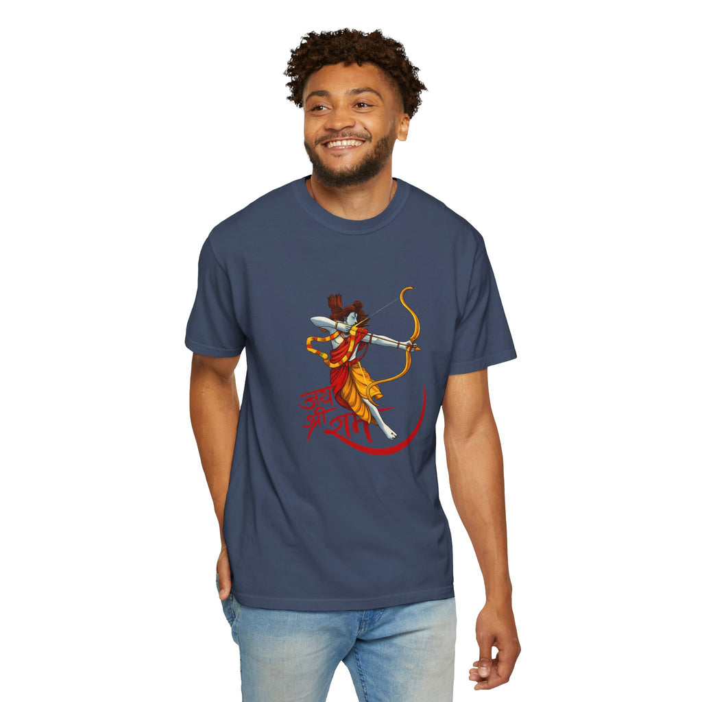 Ram Archer T-Shirt with ‘Jai Shri Ram’ Hindi Script — Hindu Festival & Devotional Tee